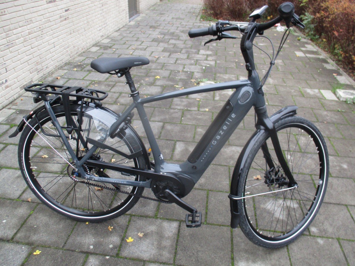 GAZELLE Grenoble C5 HMB (500 WH ACCU DEMO MODEL ) Heren Anthracite Grey Glans 53cm 2023