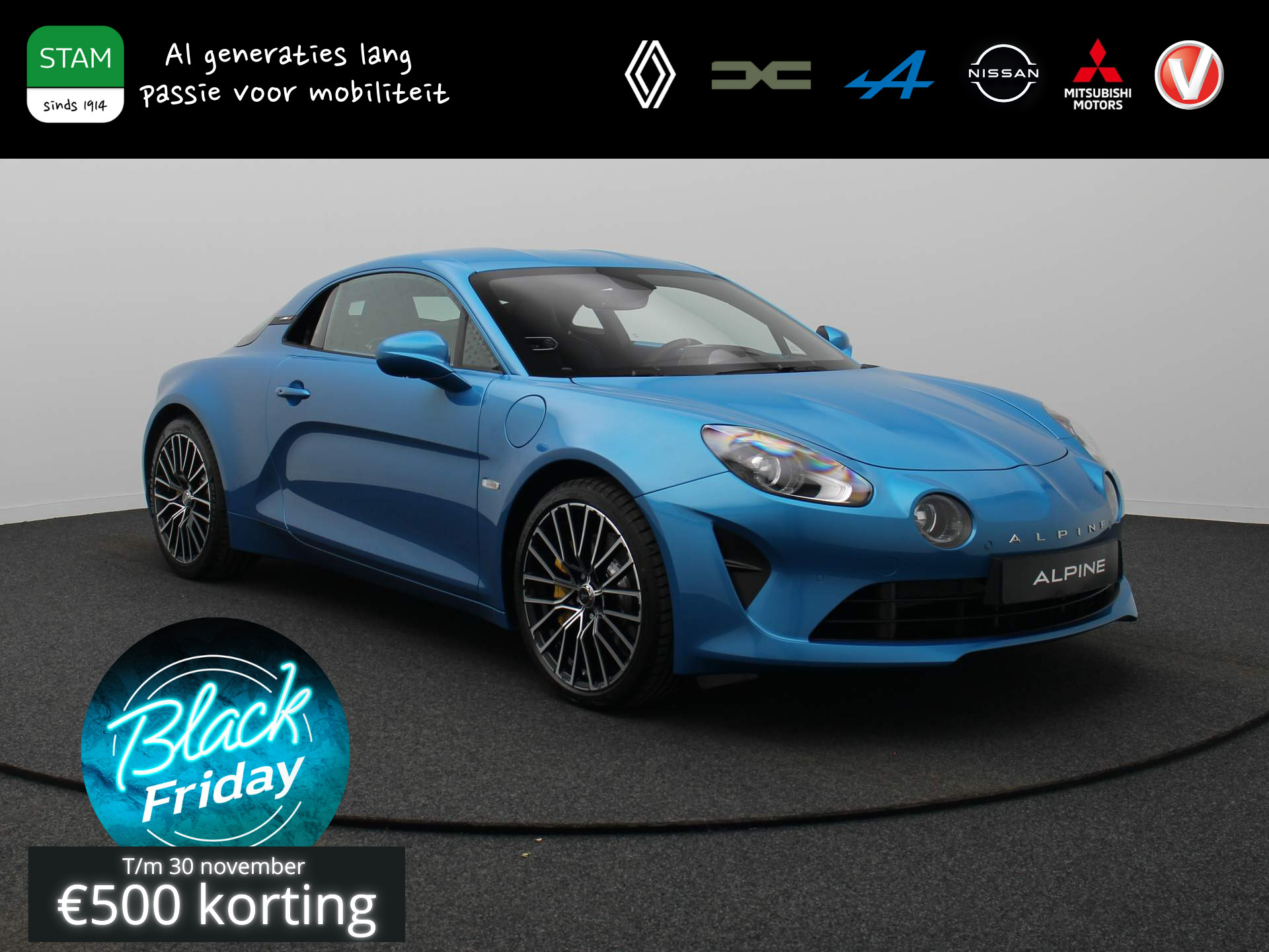 ALPINE A110 GT Alpine Atelier 300pk Turbo  (1 van 110) Focal Premium | Stoelverwarming | 18" Velgen Noir Diamantée