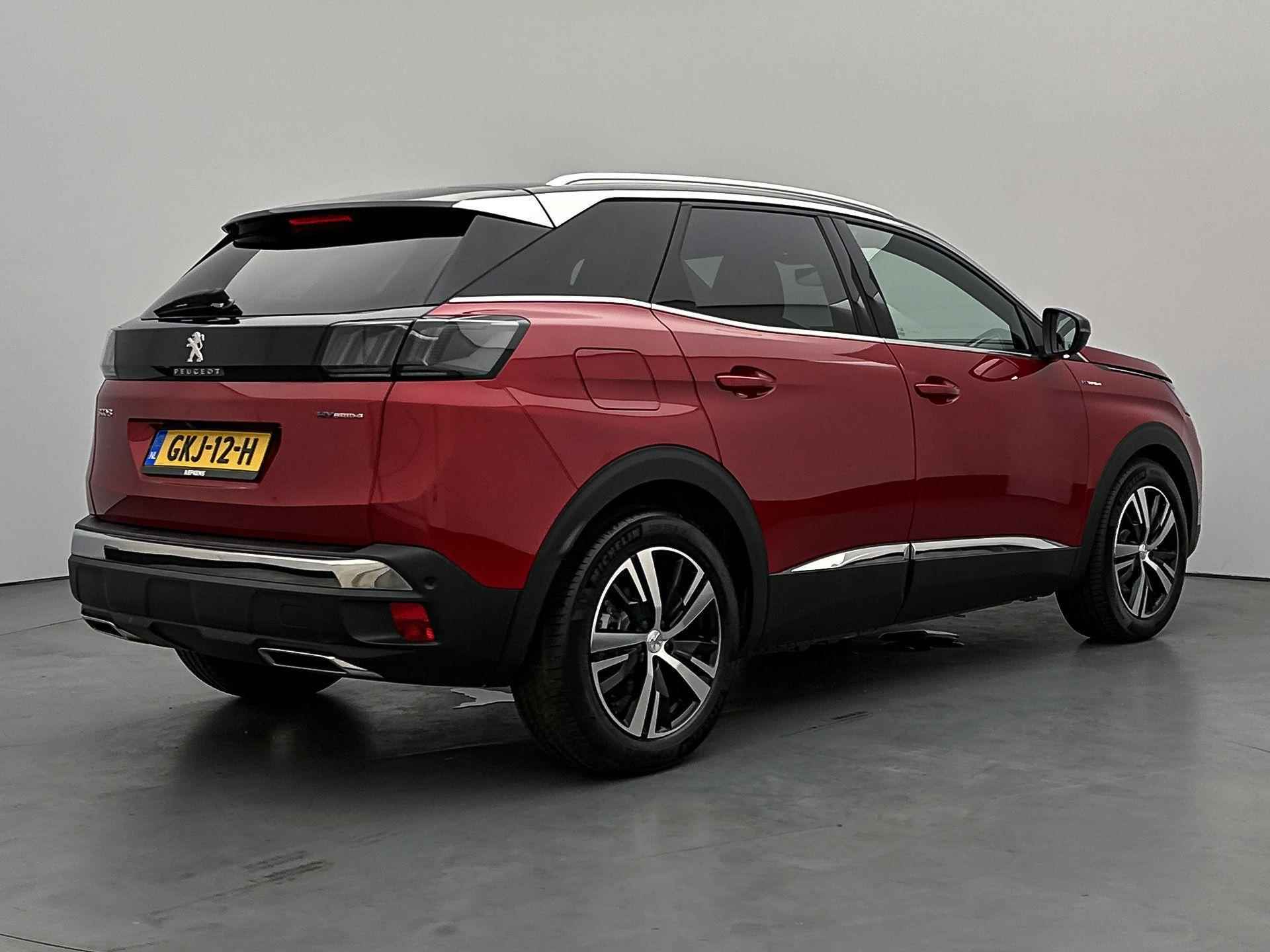 Peugeot 3008 SUV GT 1.6 Plug-in HYbrid4 300pk Automaat | Navigatie | Achteruitrijcamera | Leder/Alcantara | Climate Control | Adaptieve Cruise Control | Full Led koplampen | Keyless | Parkeersensoren v+a | Dodehoeksensor | Apple Carplay / Android Auto | DAB+ radio | Donker getint glas | 18" lichtmetalen velgen | - 9/35