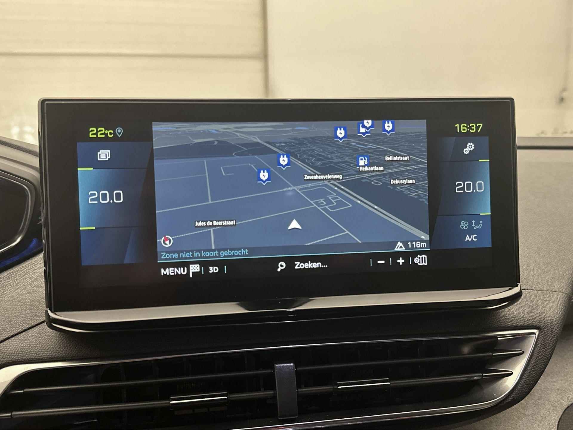 Peugeot 3008 SUV GT 1.6 Plug-in HYbrid4 300pk Automaat | Navigatie | Achteruitrijcamera | Leder/Alcantara | Climate Control | Adaptieve Cruise Control | Full Led koplampen | Keyless | Parkeersensoren v+a | Dodehoeksensor | Apple Carplay / Android Auto | DAB+ radio | Donker getint glas | 18" lichtmetalen velgen | - 22/35