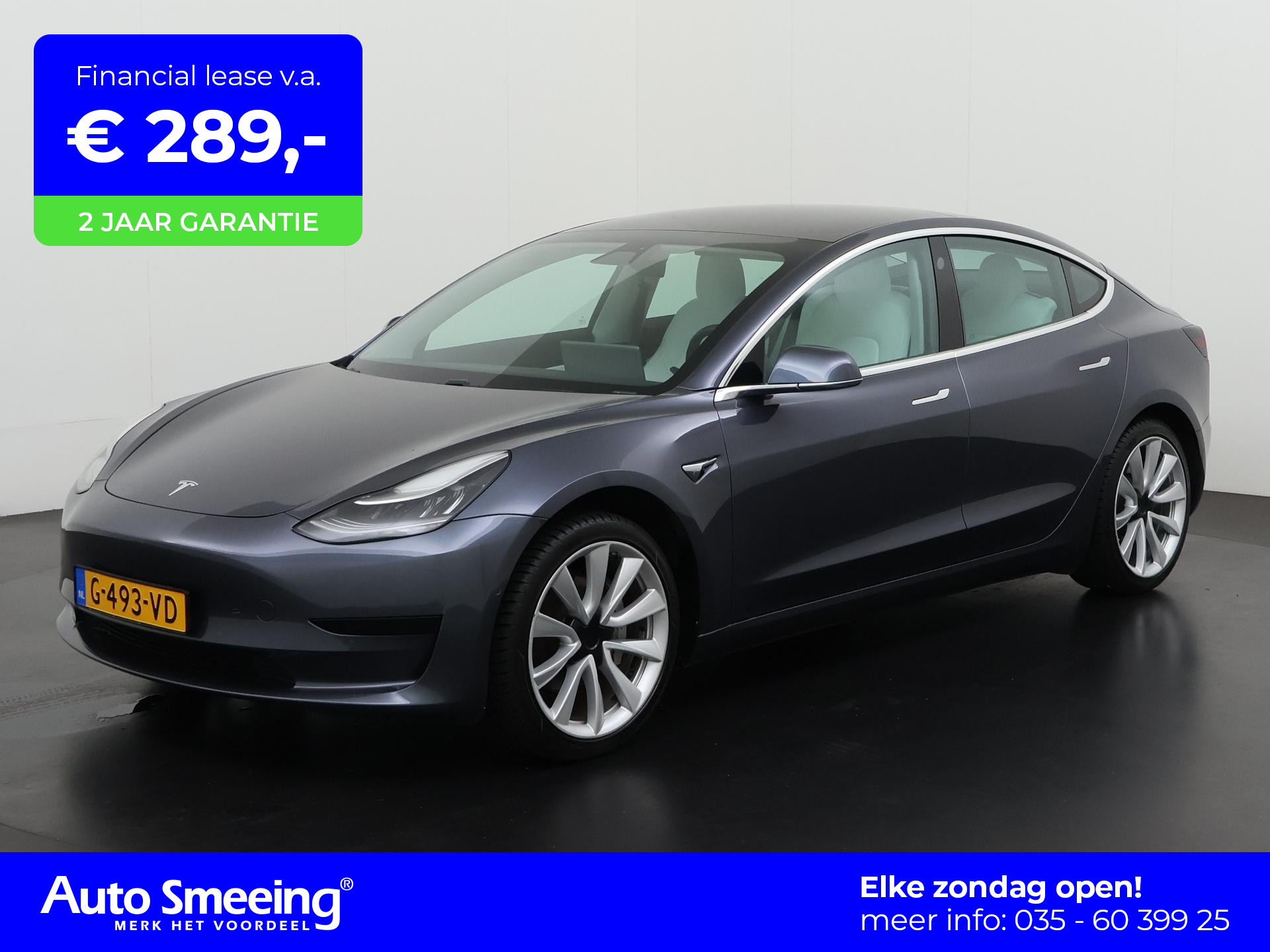 Tesla Model 3 Standard RWD Plus | Trekhaak | Adaptief Cruise | Camera |  Zondag Open!