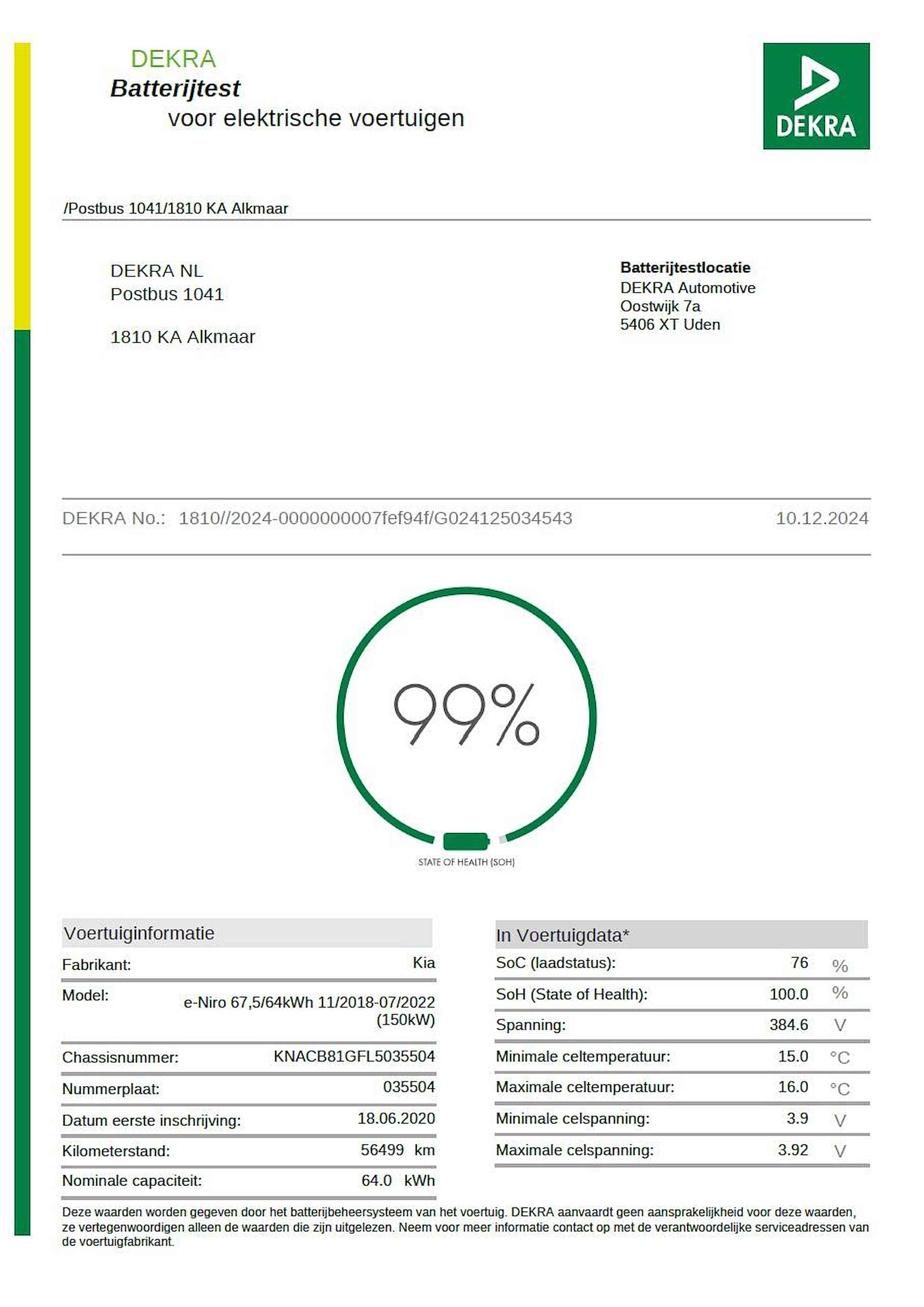 Kia e-Niro ComfortLine 64 kWh SOH 99%, Fabrieksgarantie. - 6/23