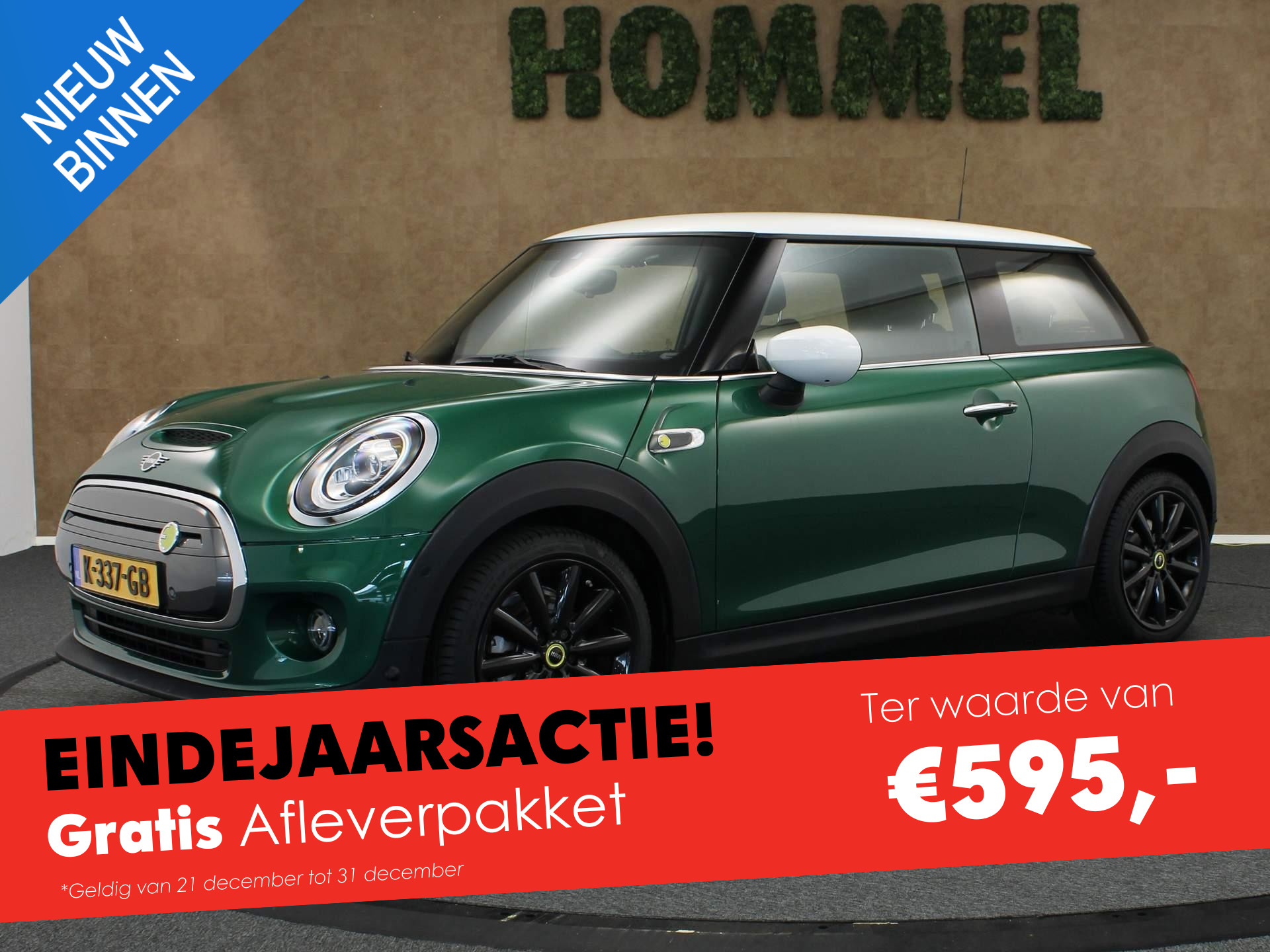 Mini Mini Electric Charged 33 kWh  - ORIGINEEL NEDERLANDSE AUTO - 33 KWH ACCU - HEAD UP DISPLAY - NAVIGATIE - LEDEREN BEKLEDING - 17 INCH LICHT METALEN VELGEN - PARKEERSENSOREN VOOR/ ACHTER - TWO TONE LAK - VOORSTOELEN VERWARMD - HARMAN KARDON AUDIO - CLIMATE CONTROL