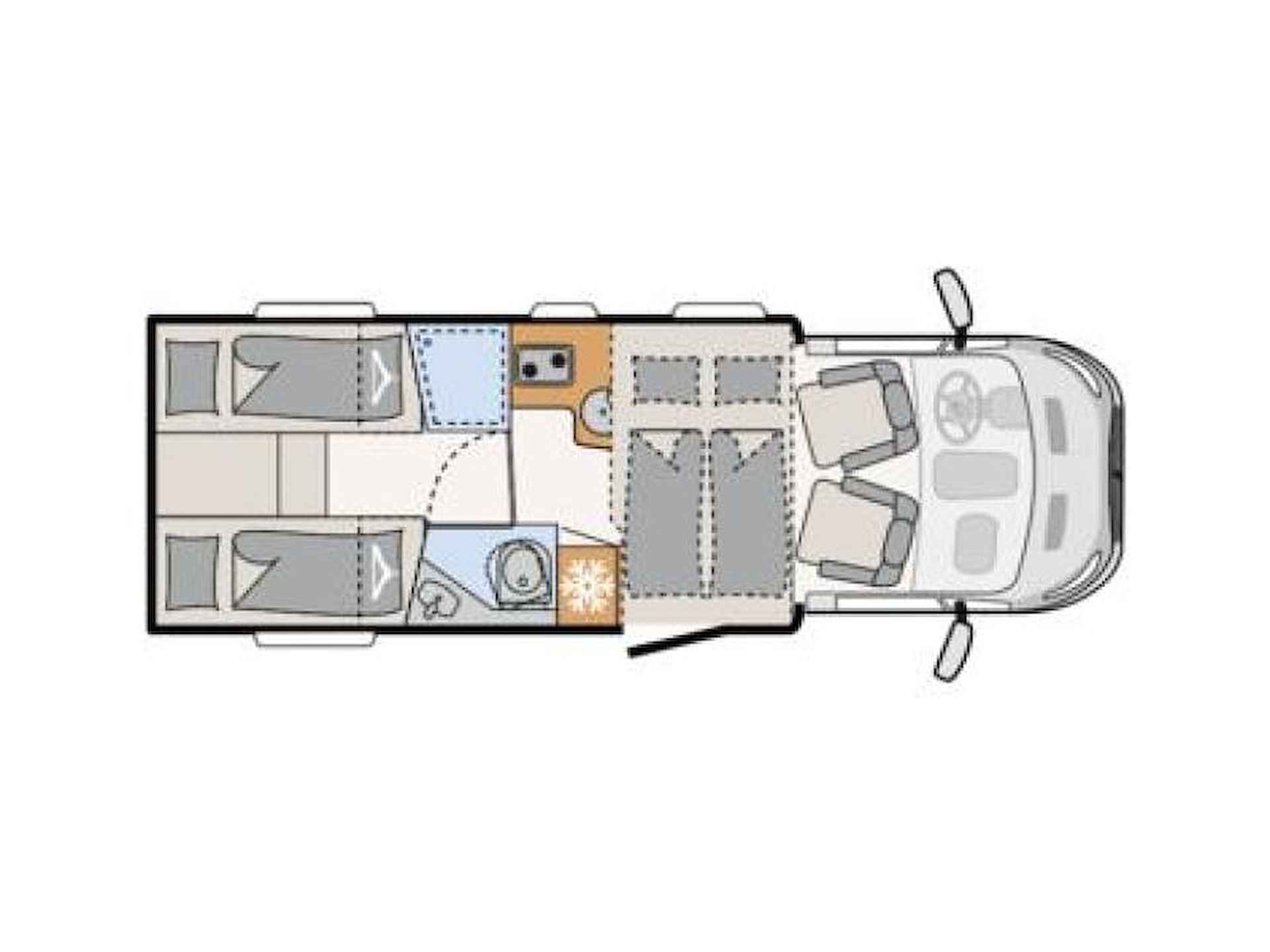 Dethleffs Just Go T 7055 EB -automaat - enkele bedden - 24/24