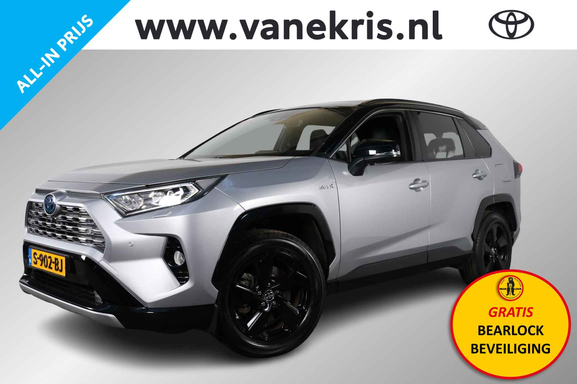 Toyota RAV4 2.5 Hybrid Bi-Tone, Schuif-/kanteldak, Trekhaak , GRATIS BEARLOCK, Stoel-stuur-voorruitverwarming