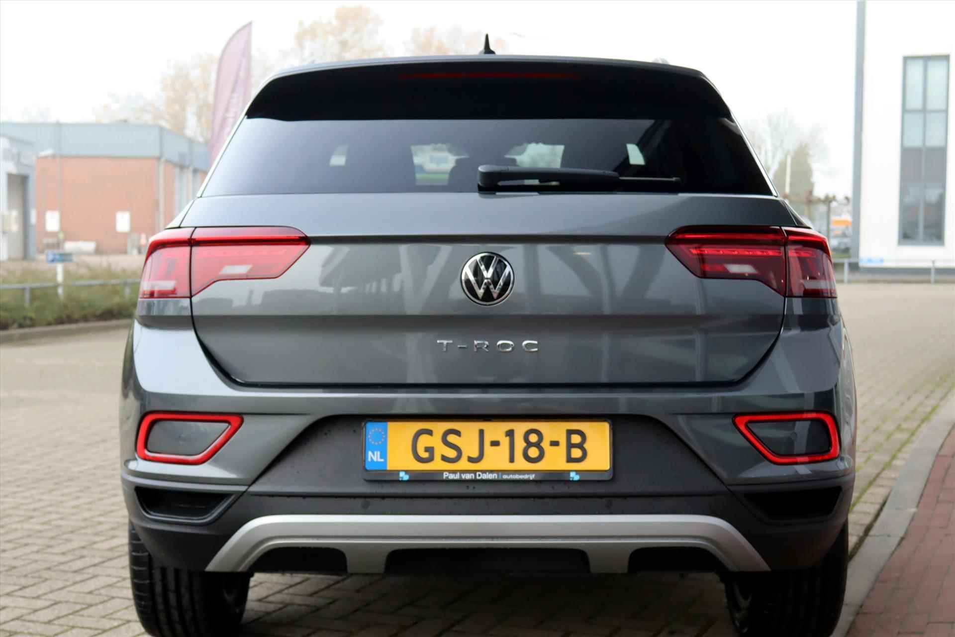 Volkswagen T-Roc 1.5TSI 150PK AUTOMAAT LIFE EDITION Navi Carplay | Adapt.Cruise | Camera | Keyless | Digitaal Cockpit | Stoelverw. | Led | Clima | 17 Inch Lm | - 43/55