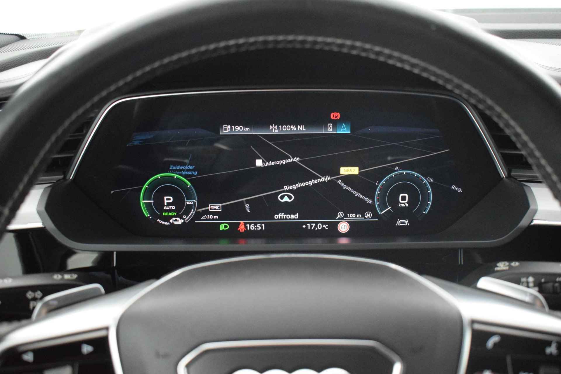 Audi e-tron 55 360pk quattro 2x S-Line 95 kWh Trekhaak 360Camera RS-Stoelen B&O Sluithulp Luchtvering Spiegelcamera's Panoramadak Leder Navigatie - 59/68