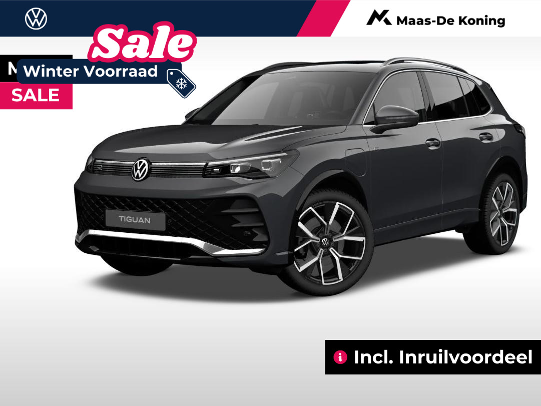 Volkswagen Tiguan R-line Edition 1.5 TSI eHybrid 204 pk 6 versn. DSG · Black style pakket · Comfort pakket · Trekhaak incl. aanhangermanoeuvreerhulp (trailer assist) · Incl. Inruilvoordeel ·