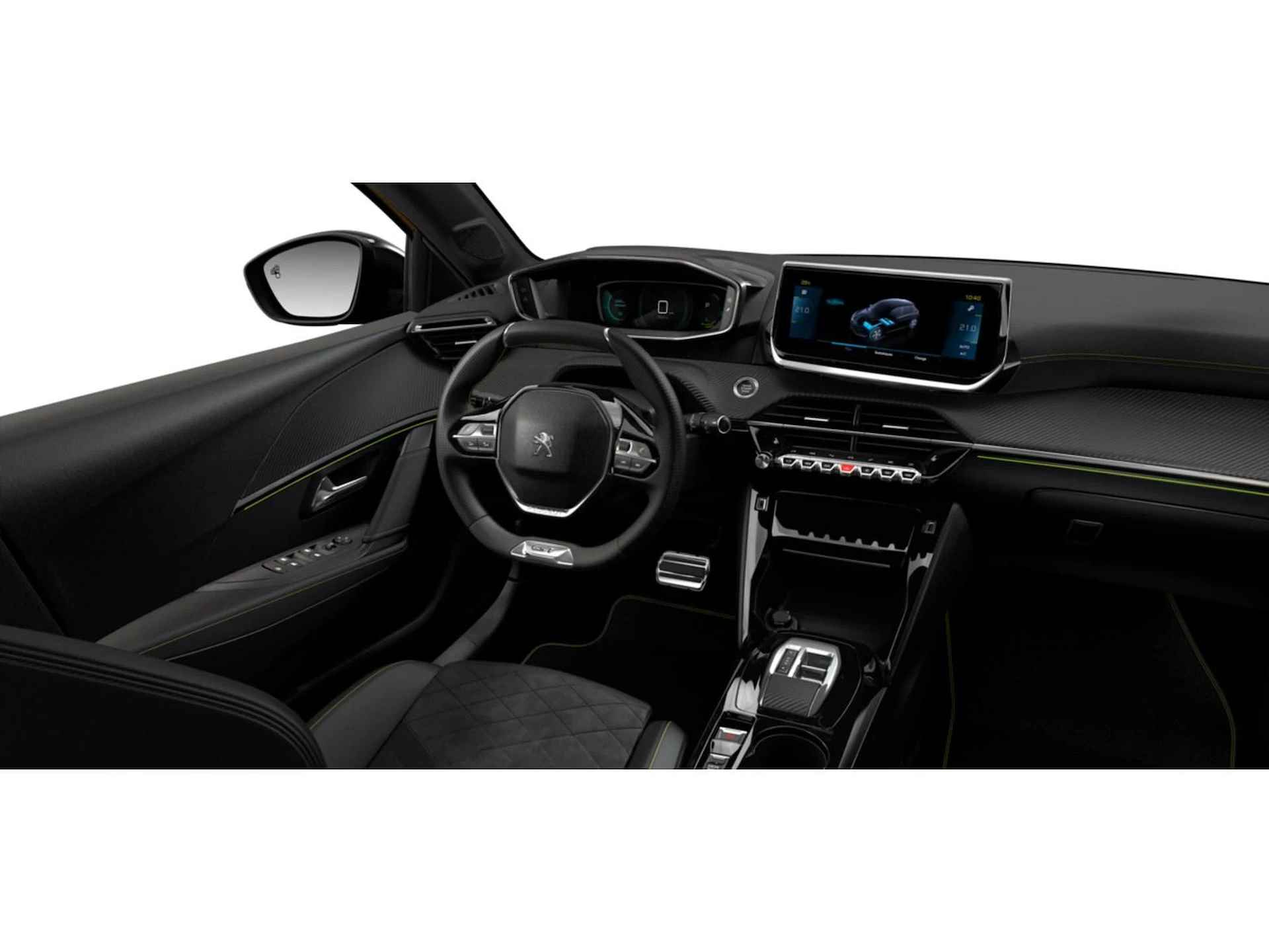 Peugeot e-208 GT 50 kWh 136PK | Navigatie | Adaptieve Cruise | 17'' Lichtmetalen velgen | Keyless entry | Dodehoekbewaking | 10'' Touchscreen | Stoelverwarming VOORRAAD VOORDEEL!!!! - 8/11
