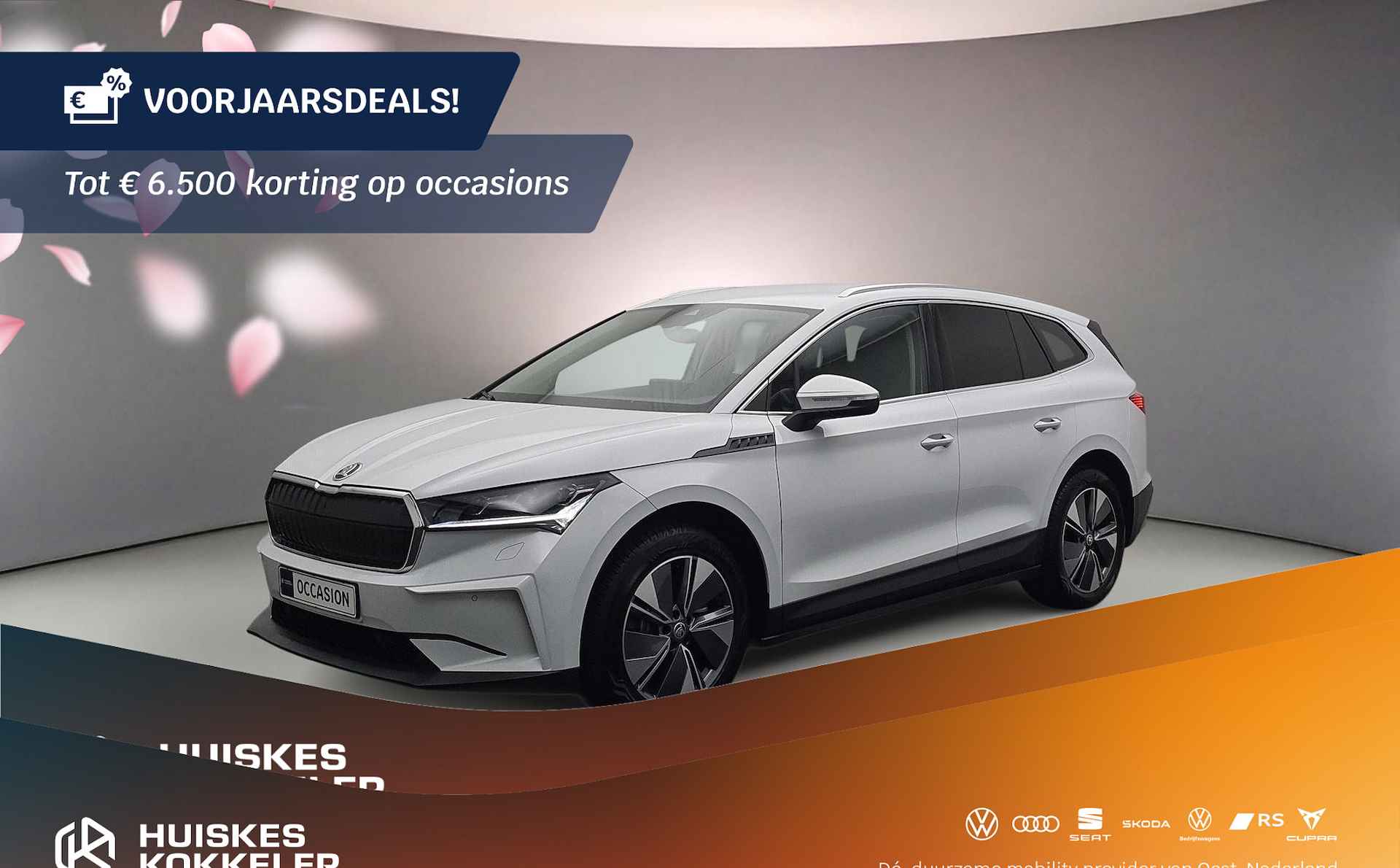 Skoda Enyaq iV 80 Business Edition Plus 204pk Automaat Adaptive cruise control, Elektrische achterklep, LED matrix koplampen, Navigatie, Achteruitrijcamera, Stuurwiel verwarmd