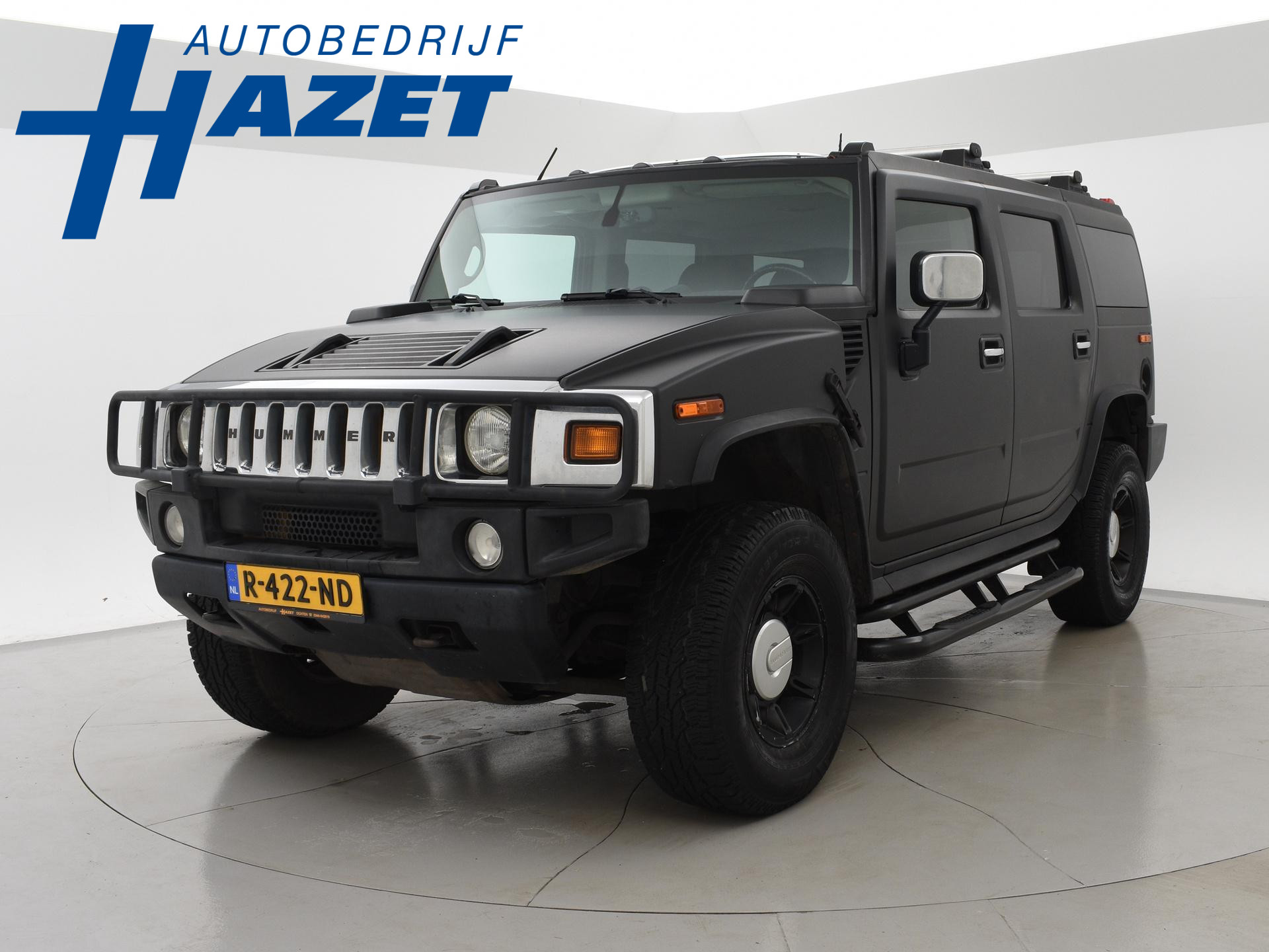 Hummer H2 6.0 V8 MAT ZWART + STANDKACHEL / LEDER / STOELVERWARMING V+A / SCHUIFDAK