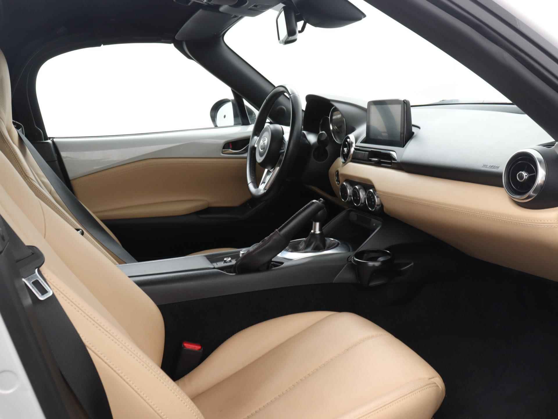Mazda MX-5 1.5 SkyActiv-G 132 PK Chairo | Cabrio | Soft top | Navigatie | Keyless | Parkeersensoren | LED | Lichtmetalen velgen | Dodehoek detectie | Stoelverwarming | - 10/24