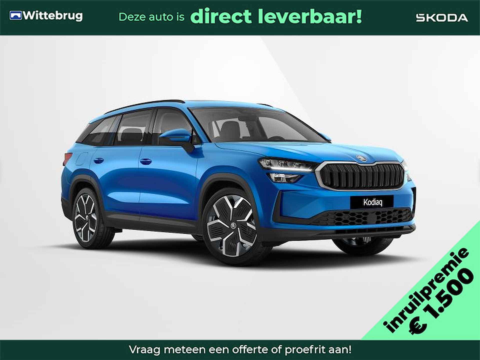 Škoda Kodiaq 1.5 TSI PHEV Business Edition/ Inruilpremie €1500 Inruilpremie €1500,- / Comfort Pakket / Panorama dak / Simply clever familie / Trekhaak / 20'' / Interieur Lounge