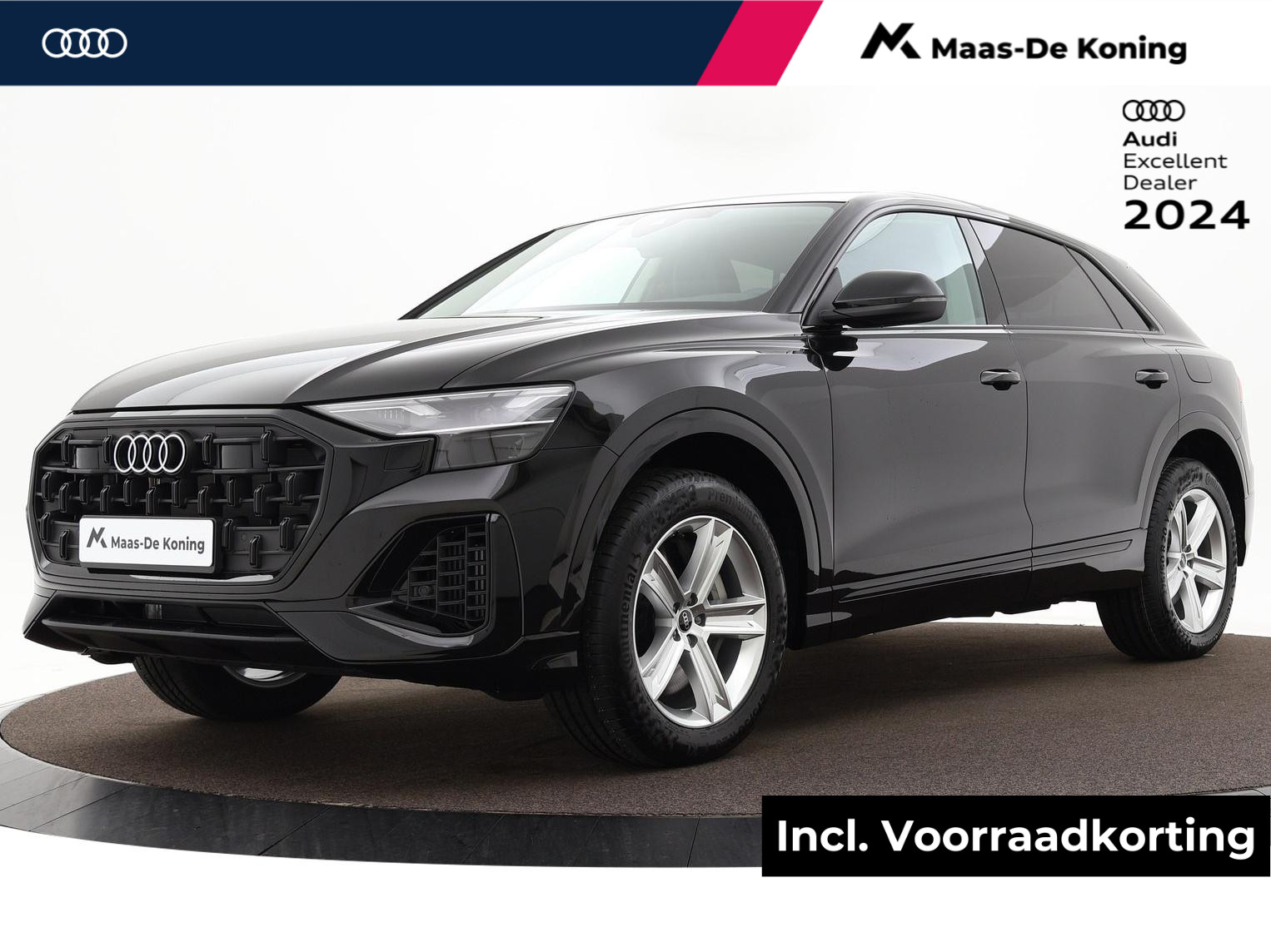 Audi Q8 Pro Line Advanced 55 TFSI e 394 PK Audi Q8 55 TFSI e quattro Pro Line Advanced · Optiekpakket zwart · Stoelventilatie/ massage · Getint glas · Leder bekleding