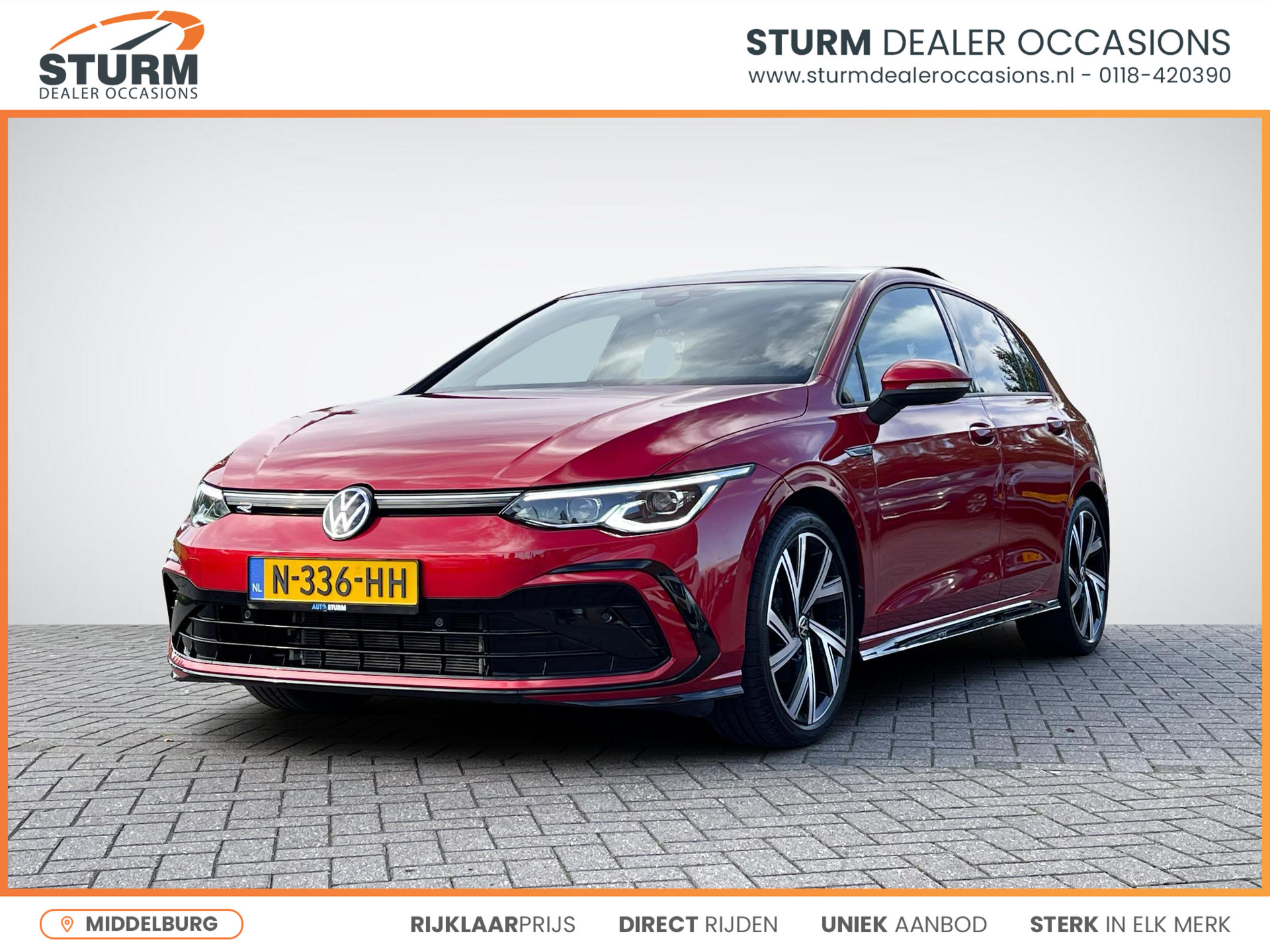 Volkswagen Golf 1.5 eTSI R-Line | Panoramadak | Harman/Kardon | Sportstoelen | Full-LED | Navigatie | Apple Carplay/Android Auto | Dodehoek | Park. Assist | Rijklaarprijs!