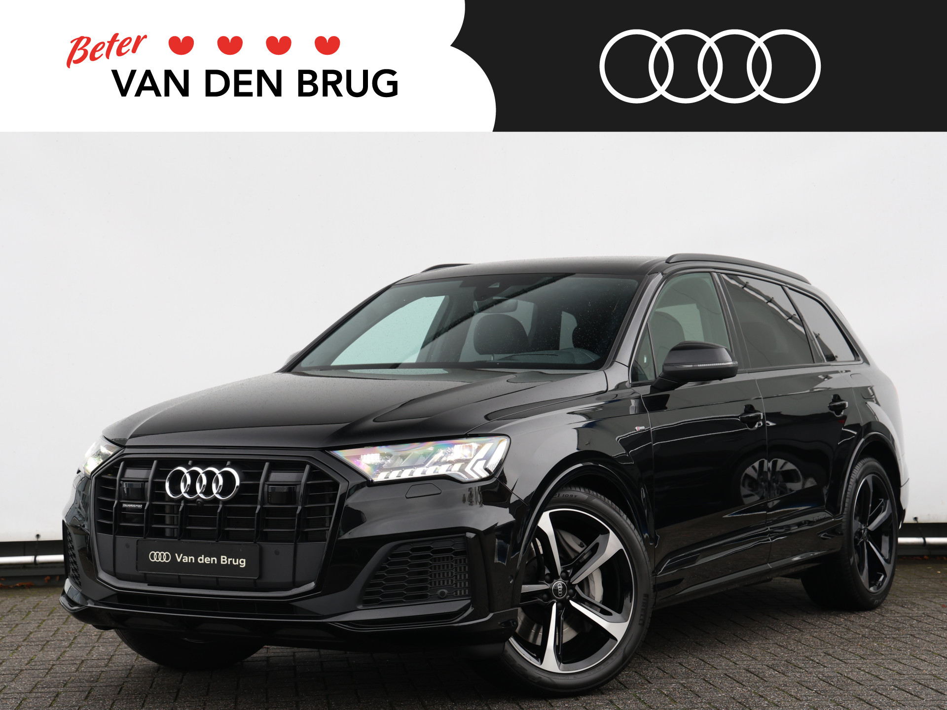 Audi Q7 55 TFSI e quattro Pro Line S 381pk | B&O | Servo | Head-up | 360° camera | Luchtvering | Trekhaak | Keyless | Adaptive Cruise | Dodehoekdetectie | Stoelverwarming v+a | Stuurwielverwarming