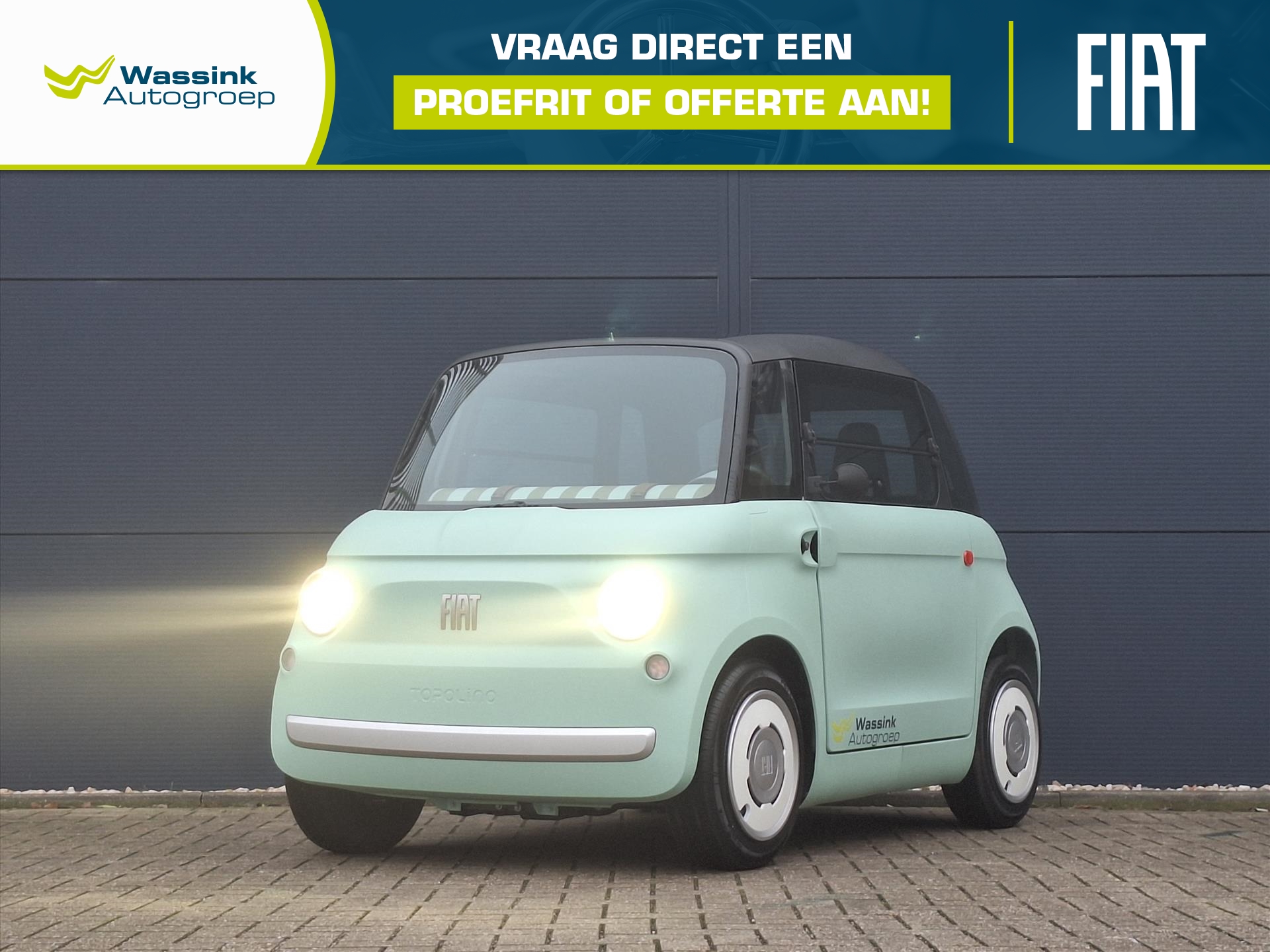 FIAT Topolino 5,5 kWh 8pk, Panoramadak, Led verlichting, USB, 100% elektrisch!