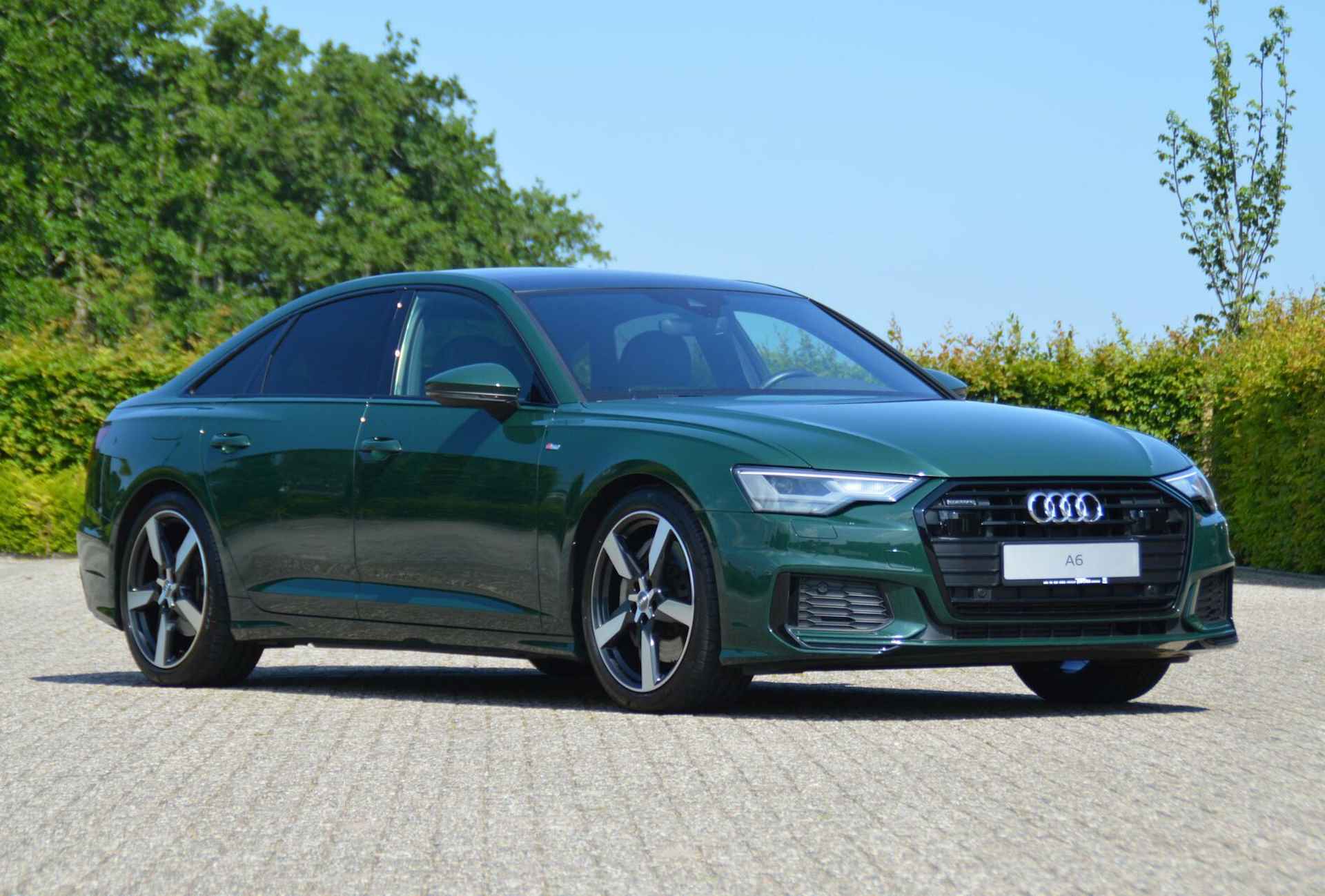 Audi A6 50 TFSIe 299 pk quattro S-line PHEV panoramadak/Audi Exclusive Goodwoodgreen - 53/100