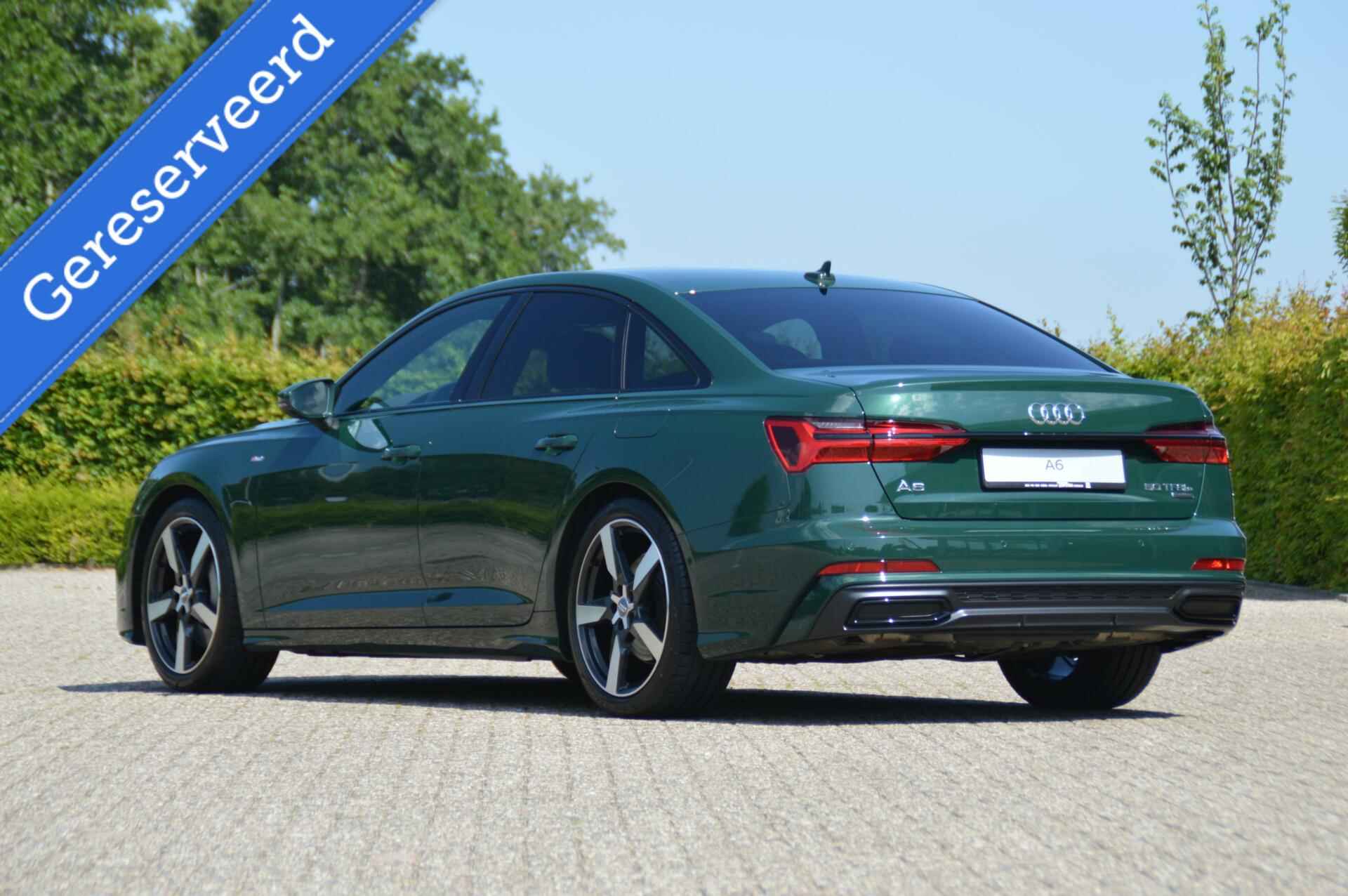 Audi A6 50 TFSIe 299 pk quattro S-line PHEV panoramadak/Audi Exclusive Goodwoodgreen - 54/100