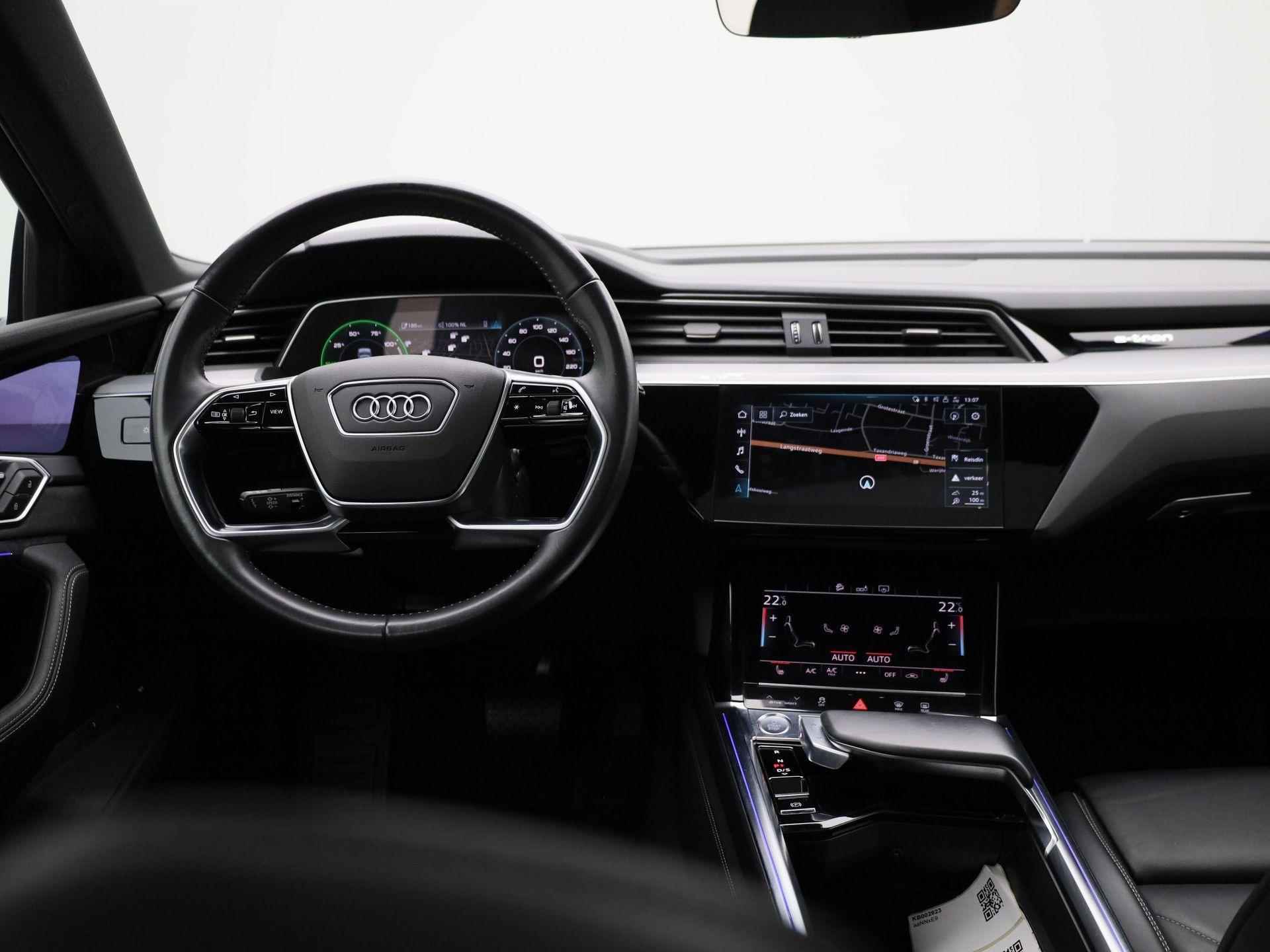 Audi e-tron e-tron 55 quattro advanced 95 kWh | Automaat | Leder | Navigatie | Camera spiegels | | Bang & Olufsen | Virtual cockpit | DAB | Stoel verwarming | Camera | Climate control | LMV | DAB - 8/51