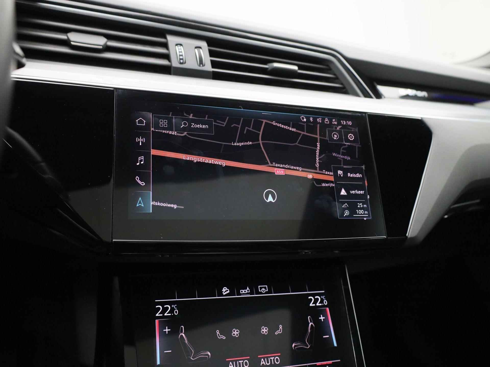 Audi e-tron e-tron 55 quattro advanced 95 kWh | Automaat | Leder | Navigatie | Camera spiegels | | Bang & Olufsen | Virtual cockpit | DAB | Stoel verwarming | Camera | Climate control | LMV | DAB - 21/51