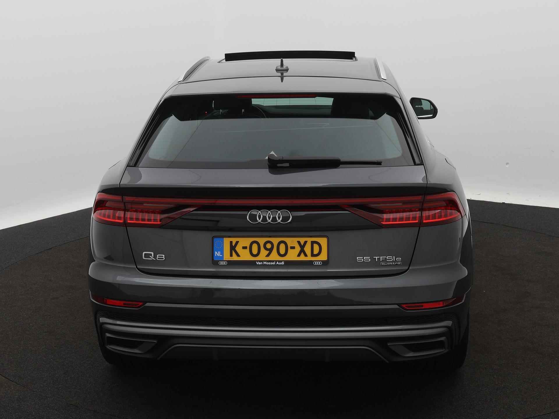 Audi Q8 55 TFSI e quattro Pro Line S 381 PK | S-line | Automaat | Navigatie | Panoramadak | Cruise Control | Trekhaak | Stoelverwarming | Virtual Cockpit | LED | Lichtmetalen velgen | Parkeerhulp plus | Audi soundsystem | - 4/24