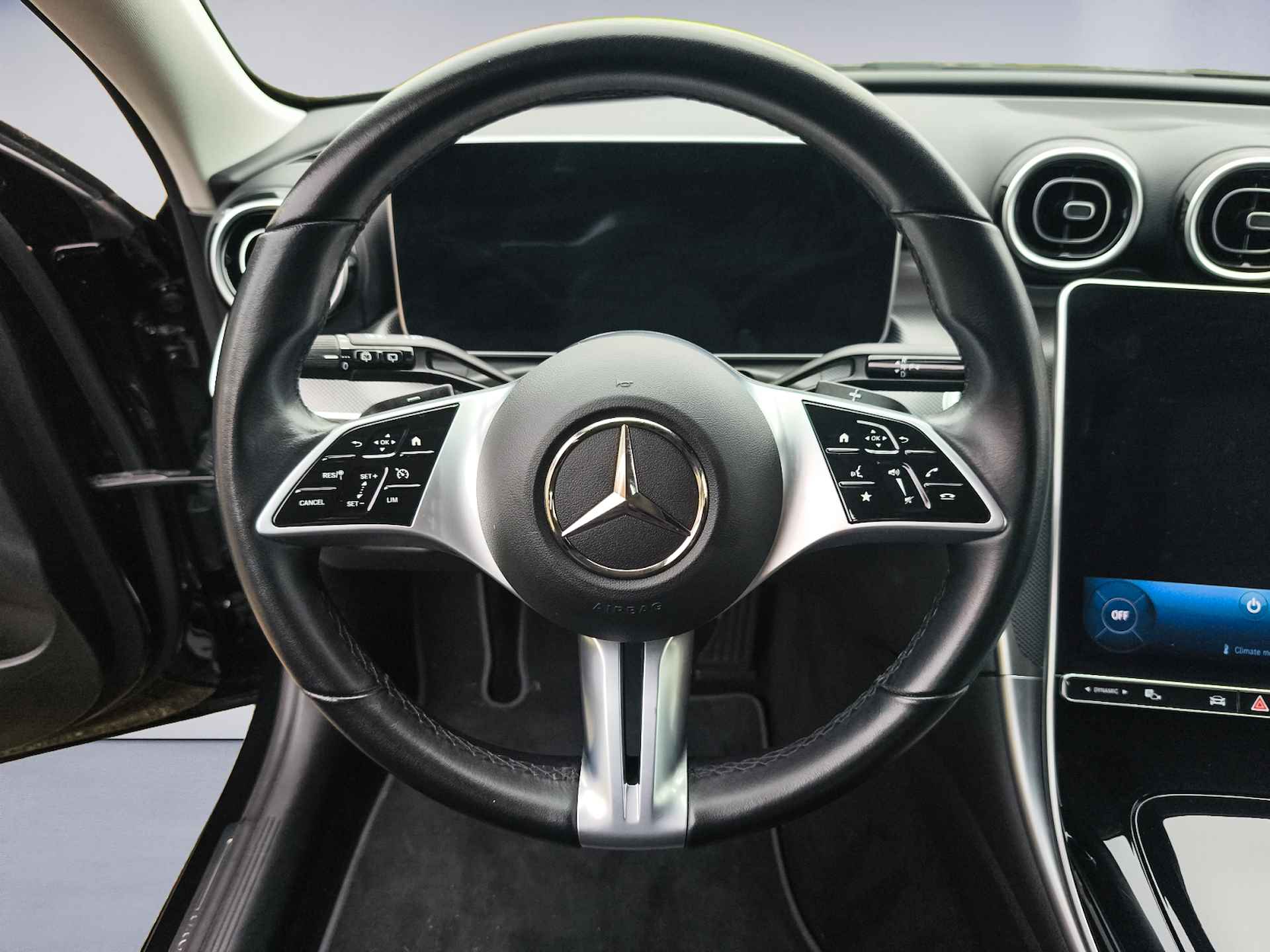 Mercedes-Benz C-Klasse Estate 180 Luxury Line (170 PK) 1e-Eig. Mercedes-Dealer-Onderh. BOVAG-Garantie. NL-Auto. Half-Leer, Navigatie/Apple-Carplay/Android-Auto, Cruisecontrol, Keyless-Start, Parkeersensoren-V+A, Achteruitrijcamera, Stoelverwarming, DAB, Elek.-Achterklep, Licht-Zicht-Pakket, Lm-Velgen-17Inch, Privacy-Glas - 19/49