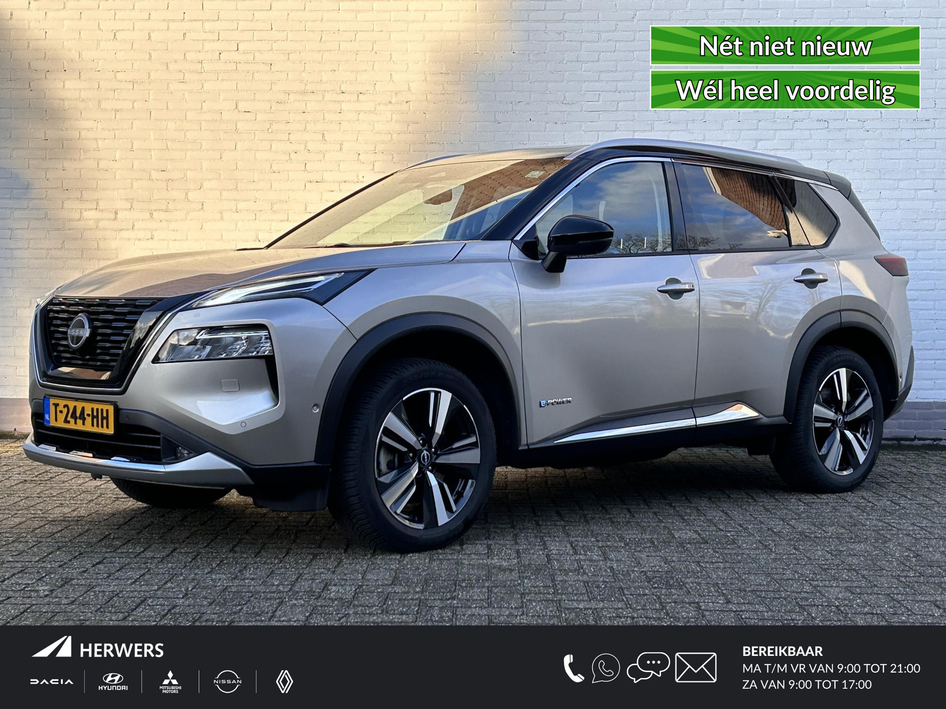 Nissan X-Trail 1.5 e-4orce Tekna 4WD 7p. / Trekhaak / Schuif-/ Kanteldak / Pro pilot (Adaptieve cruise control / Dodehoekdetectie / Lane assist) / All season / Lederen bekleding / Climate control / Rondomzichtcamera / Elektrische achterklep / elektrisch vestebare voorstoelen met memory / Apple carplay & Android auto