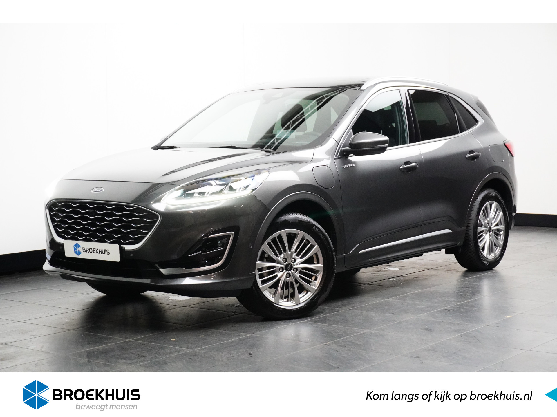 Ford Kuga 2.5 PHEV Vignale | Wegklap Trekhaak | Pano-Dak | Adapt. Cruise | Head-Up | 4-Season banden | Dodehoek Detectie | Leder | B&O Aud