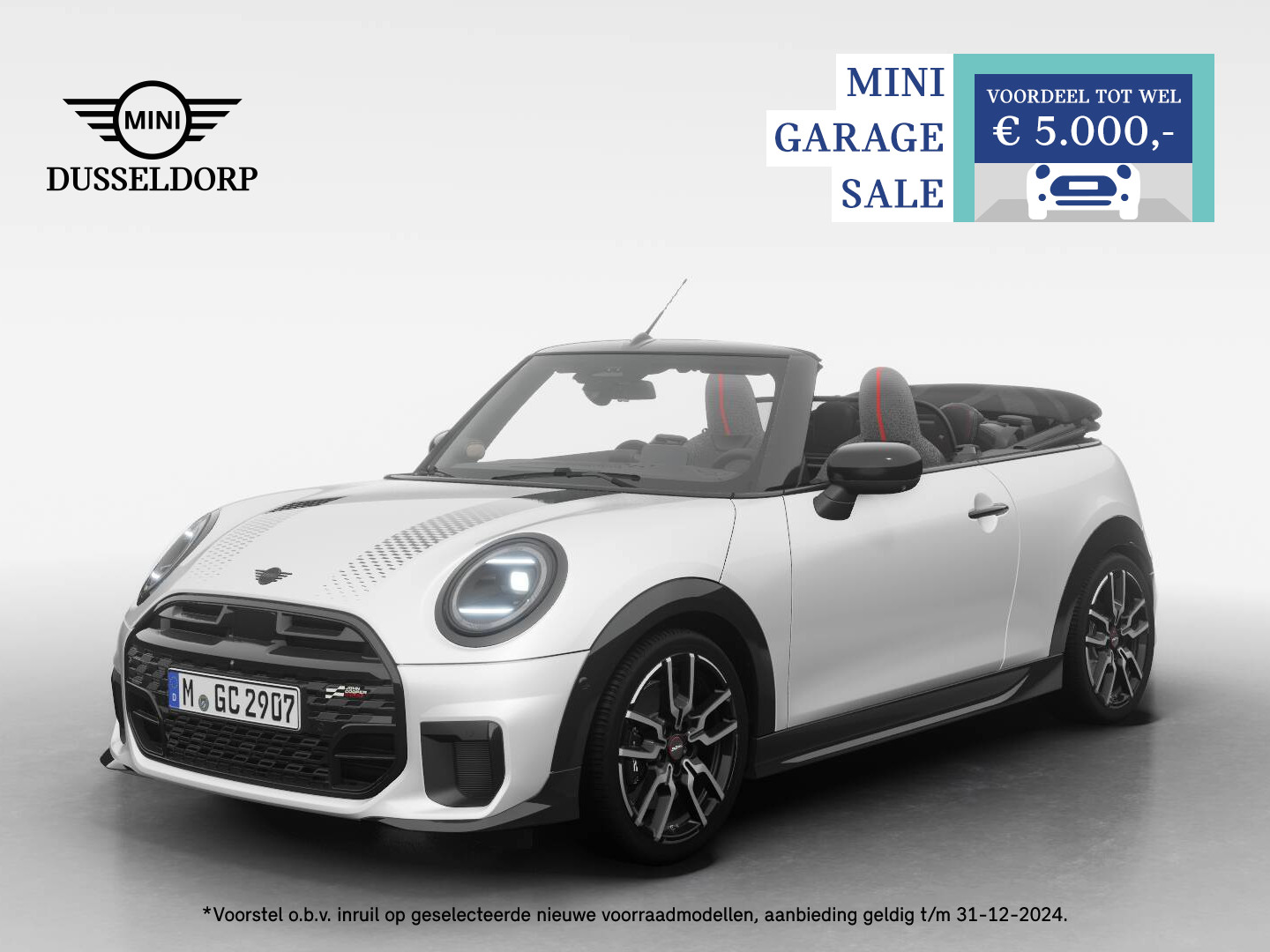 MINI Cooper Cabrio S John Cooper Works Pakket XL PRIVATE LEASE EUR 979,- (48 mnd/10.000 km)