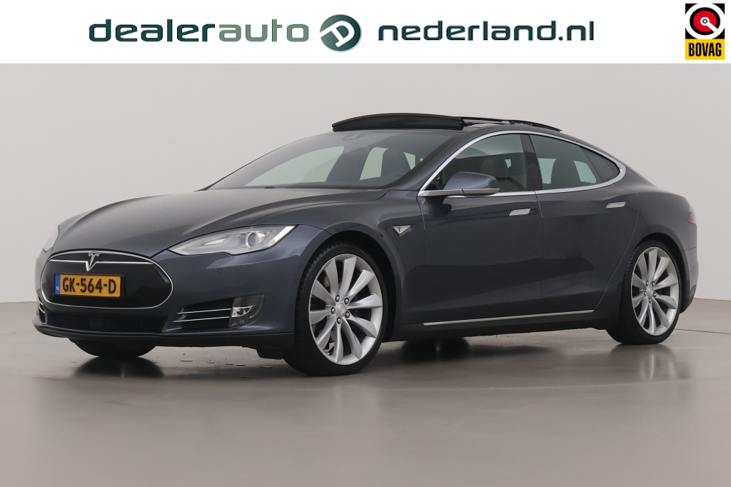 Tesla motors Model S 85 Base | Free Supercharging | luchtvering | Pano | Marge bij viaBOVAG.nl