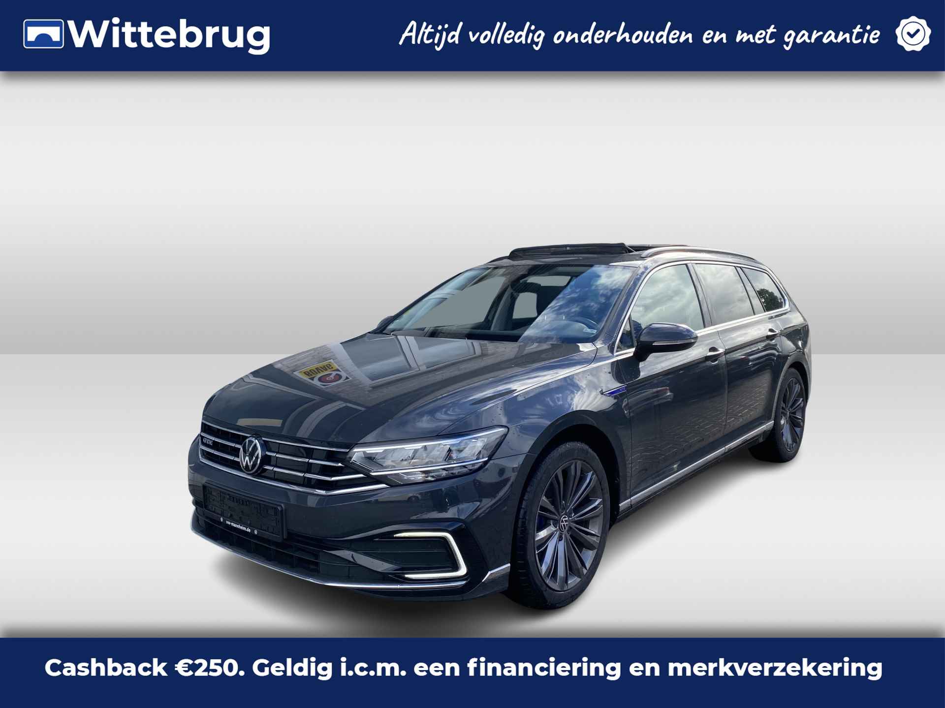 Volkswagen Passat Variant 1.4 TSI PHEV GTE Business / AUTOMAAT/ PANO/ CAMERA/ PARK. SENSOREN/ DODE HOEK/ LED/ ERGO COMFORT/ STOEL VERWARM./ KEYLESS/ ADAPT. CRUISE/ APP CONNECT/ NAVI/ CLIMA/ DAB/ - 1/28