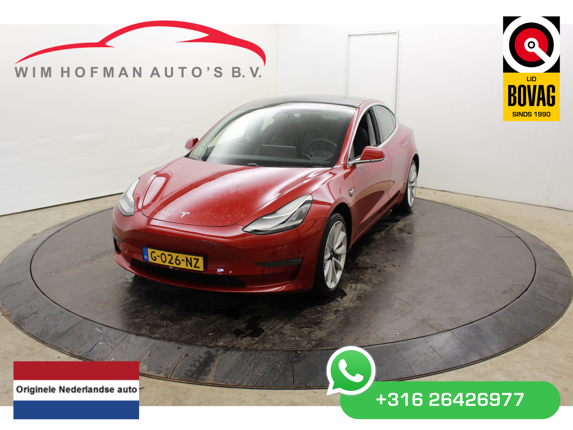 Tesla Model 3 Long Range AWD 75 kWh 19"Trekhaak Nieuwstaat  Autopilot FSD Comp Leder Camera Panodak