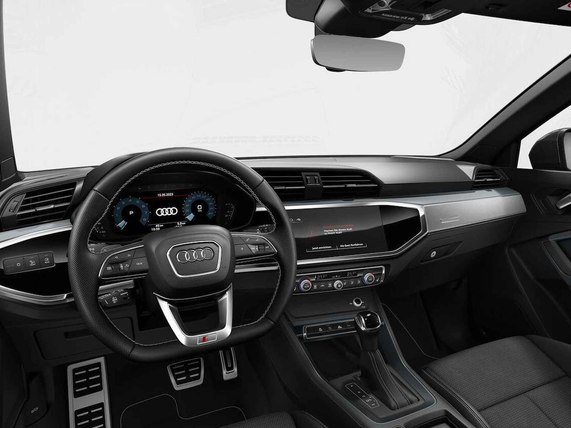 Audi Q3 S edition Competition 35 TFSI 150 PK Audi Q3 35 TFSI S edition Competition 150 PK · Panorama dak · Adaptieve cruise control · Bekleding Leder/Alcantara · SONOS Premium 3D - 3/8