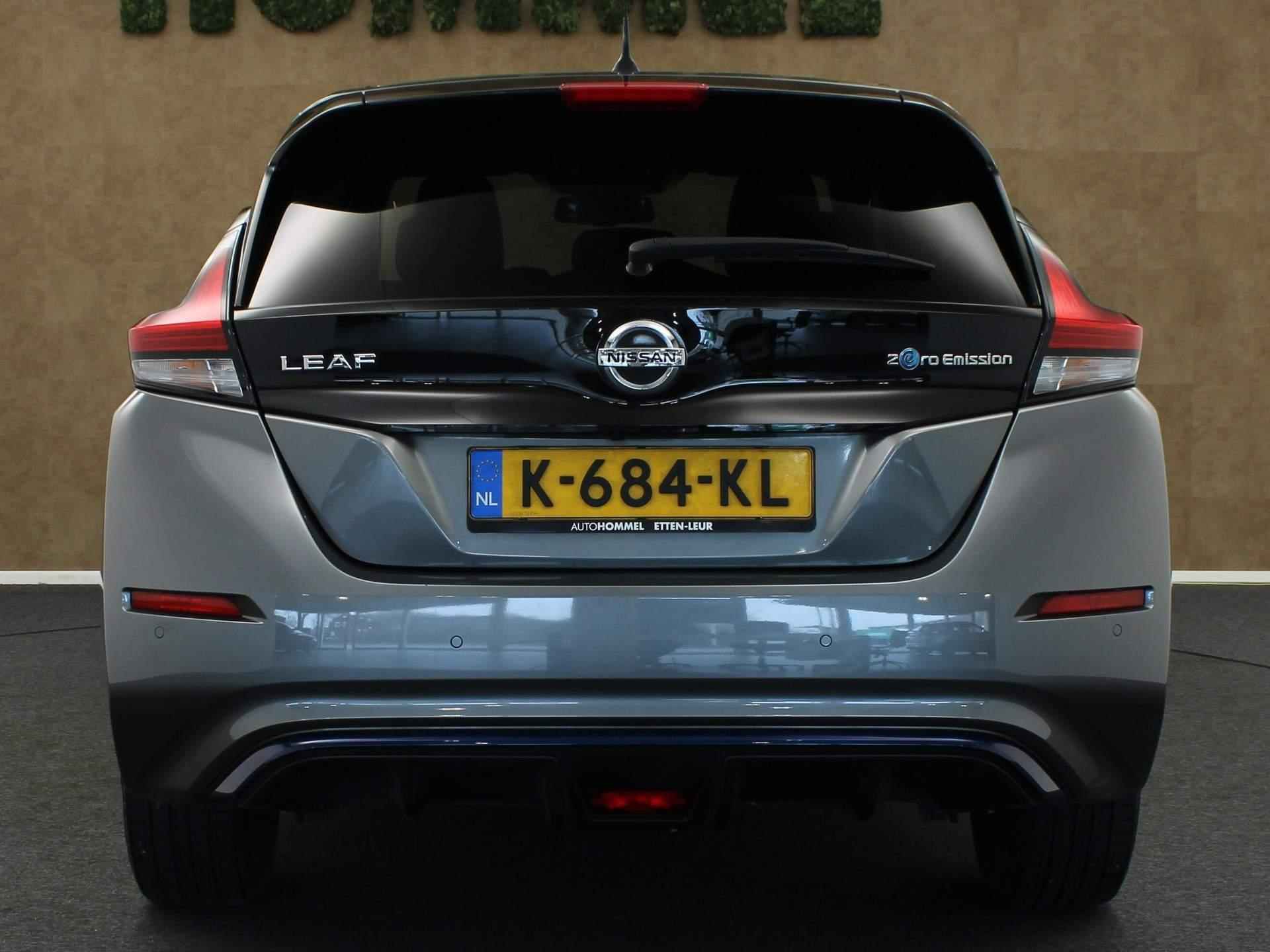 Nissan LEAF e+ Tekna 62 kWh -ORIGINEEL NEDERLANDSE AUTO - CLIMATE CONTROL- NAVIGATIE - VOORSTOELEN VERWARMD - ACHTERBANK VERWARMD - PARKEERSENSOREN VOOR/ACHTER - RONDOMZICHT CAMERA- DEELS LEDEREN BEKLEDING - DODEHOEK DETECTIE - 19/47