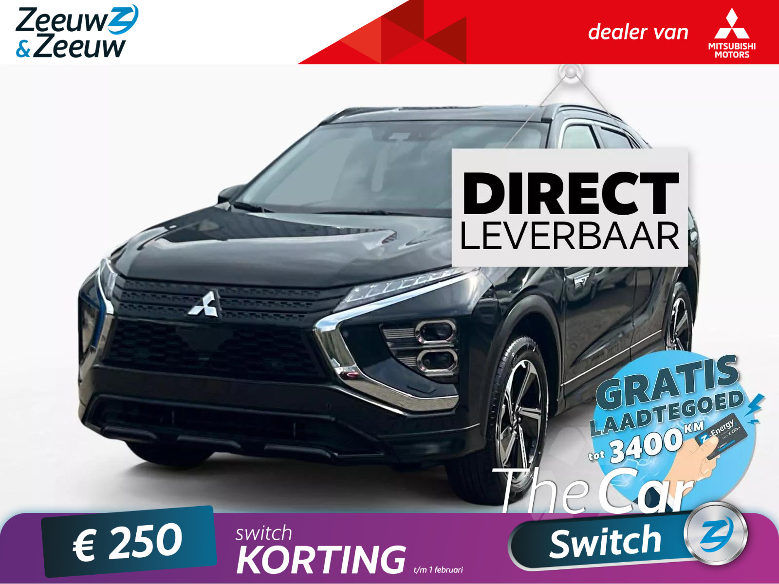 Mitsubishi Eclipse Cross 2.4 PHEV | INTENSE + | €8000,- KORTING | DIRECT LEVERBAAR |