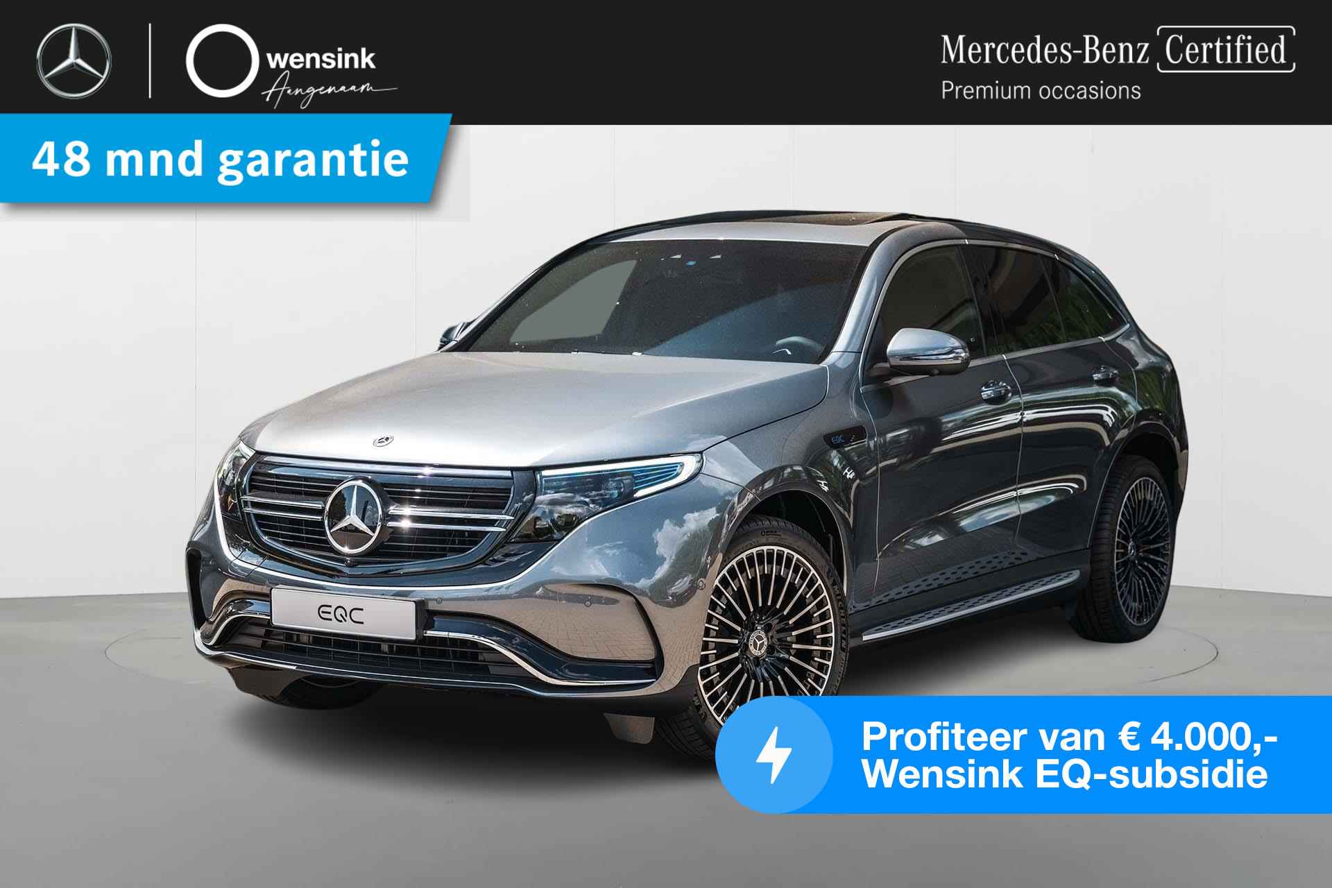 Mercedes-Benz EQC 400 4MATIC AMG Line | Panorama-schuifdak | Trekhaak | Memory-pakket | Treeplanken | Stoelverwarming | Sfeerverlichting