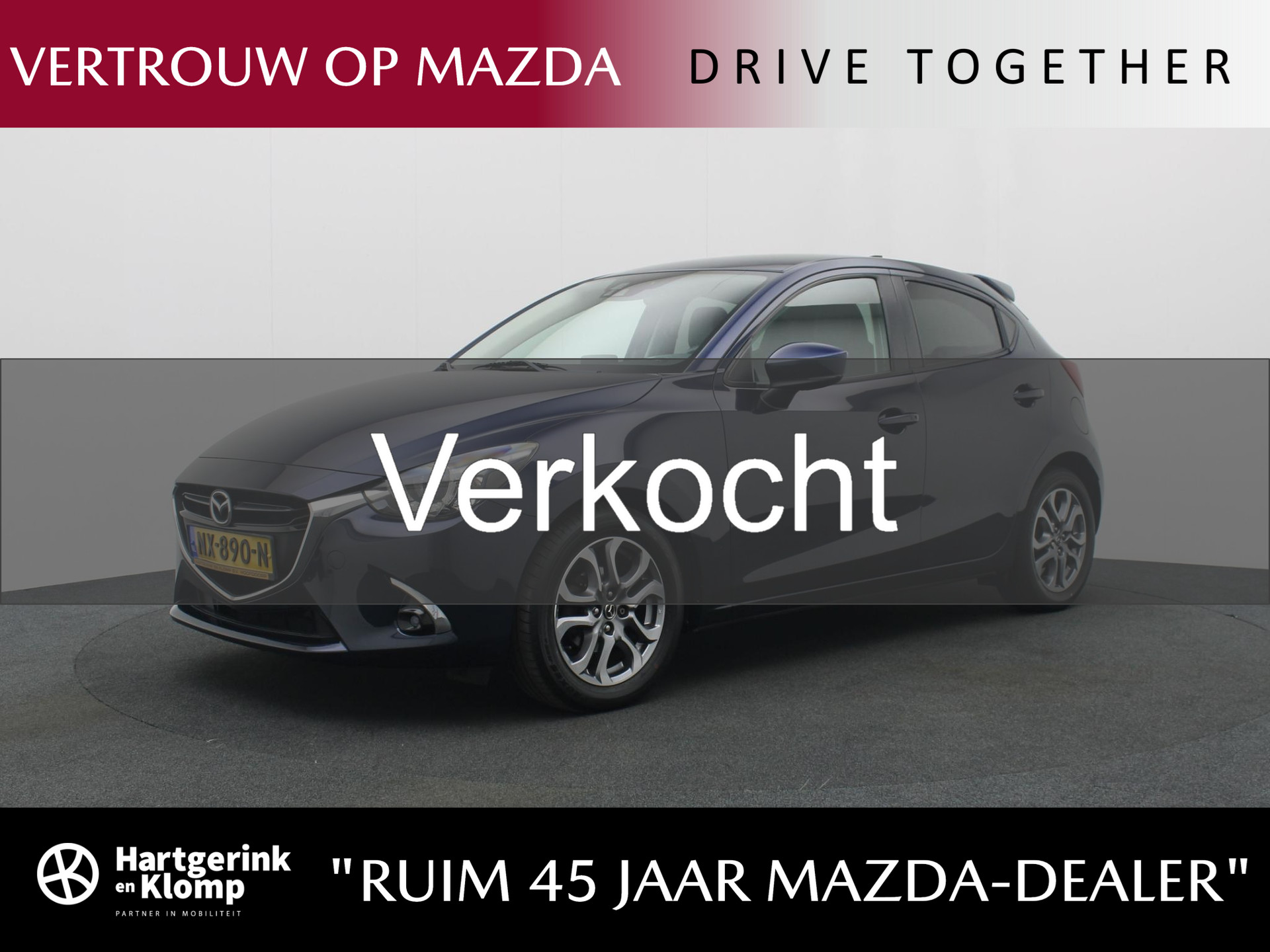 Mazda 2 1.5 Skyactiv-G GT-Luxury met sportuitlaat en dakspoiler : volledig onderhouden