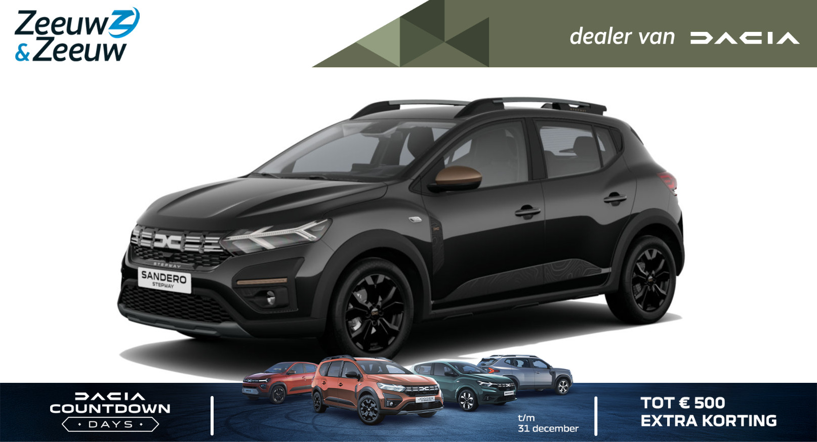 Dacia Sandero Stepway TCe 90 Extreme | Profiteer nu van de Dacia 50/50 deal tegen slechts 0,99% actietarief! | Nu uit voorraad leverbaar |