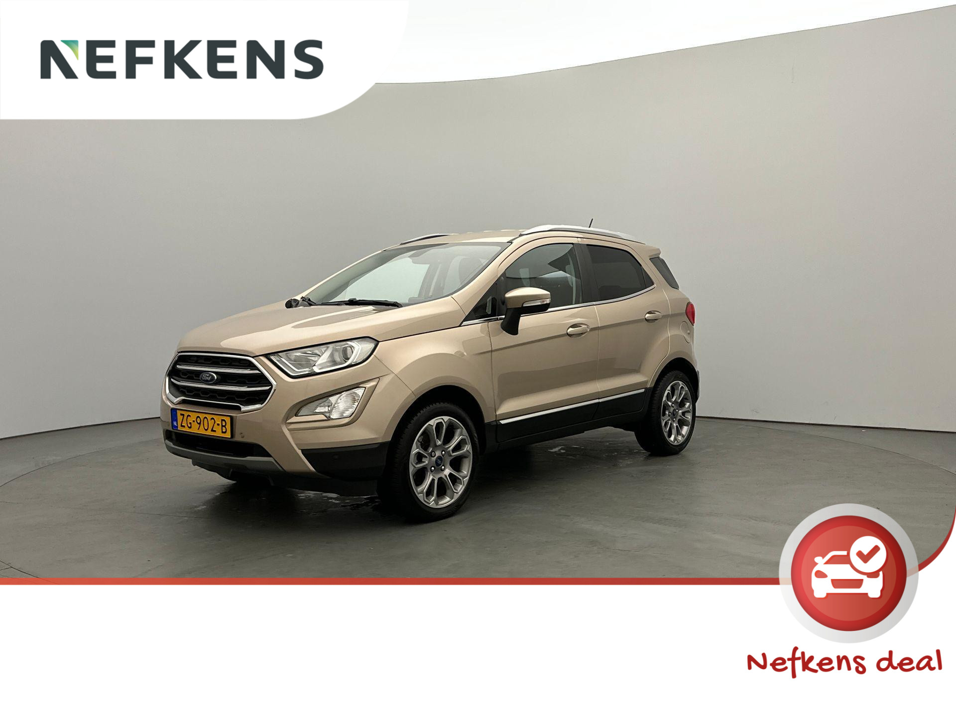 Ford EcoSport SUV Titanium 125 pk | Navigatie | Achteruitrijcamera | Parkeersensoren Voor en Achter | Voorstoelen Verwarmd | Keyless Entry/Start | Trekhaak | Dodehoek Detectie | Climate Control | Cruise Control | 17" Lichtmetalen Velgen | Apple Carplay/Android Auto |