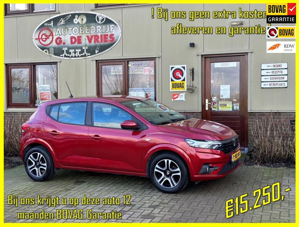 Dacia Sandero 1.0 SCe - Prijs inclusief 12 maanden BOVAG-garantie en afleveren – bij viaBOVAG.nl