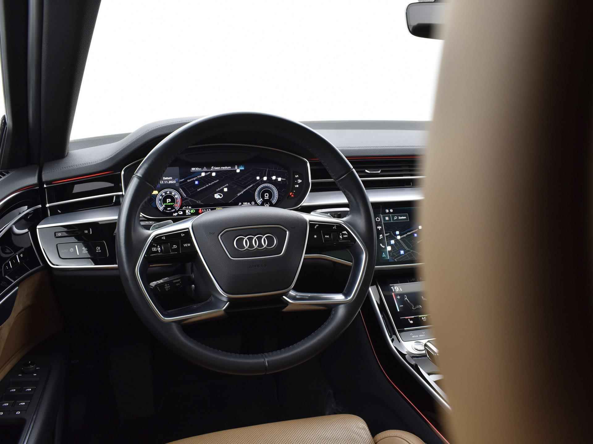 Audi A8 60 TFSIe Quattro Lang Pro Line Plus | B&O 3D Sound | ACC | Luchtvering | Servosluiting | 360 Camera | Panoramadak | 20'' Inch | Garantie t/m 23-04-2025 of 100.000km - 26/44