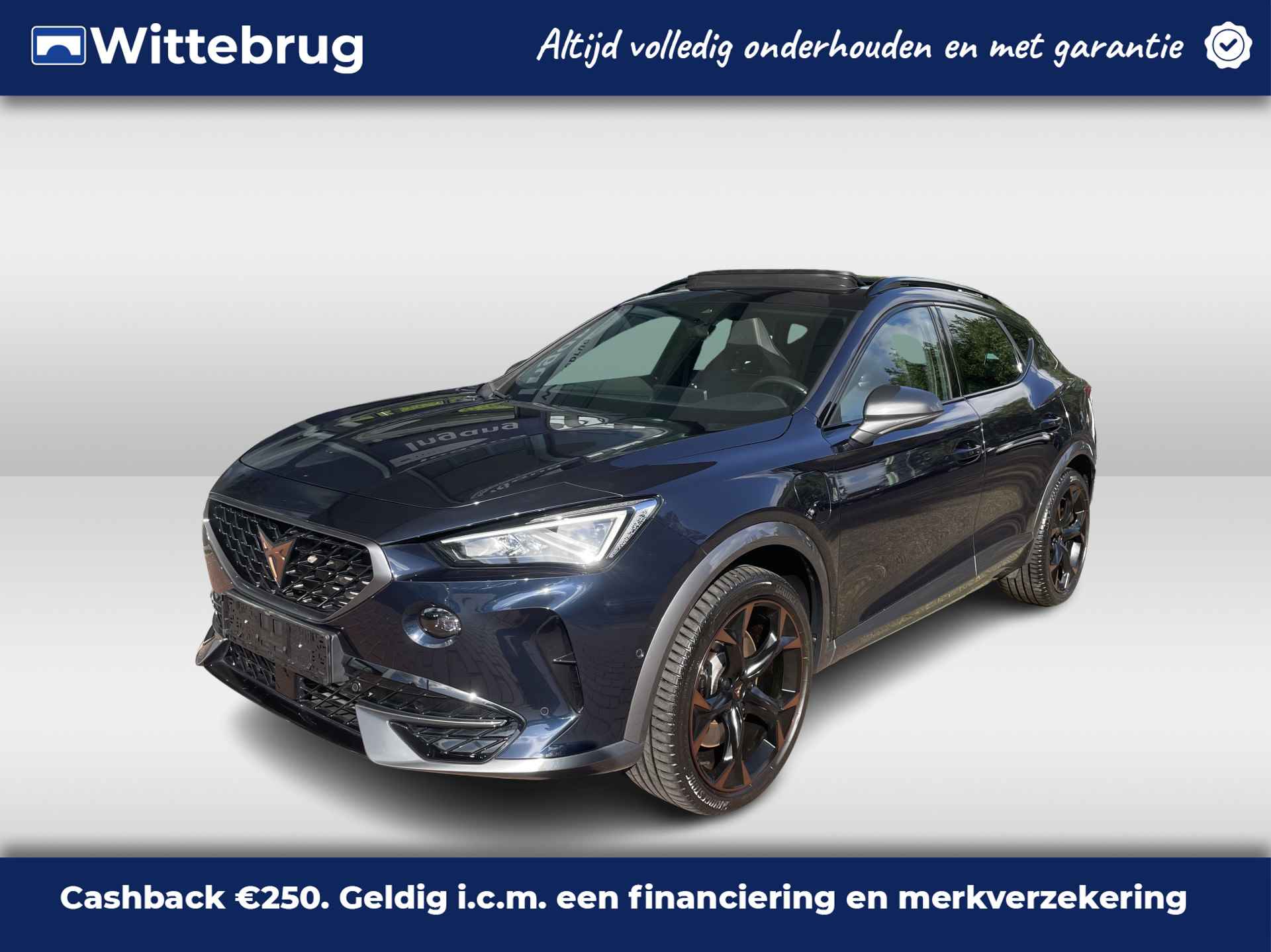 CUPRA Formentor 1.4 e-Hybrid VZ 245PK Performance / Panoramadak / Memory Seat / 19" LMV / Achteruitrijcamera / Digitale Cockpit / Stuur en Stoelverwarming / Voorruit Verwarming / Full LED / Kuipstoelen / Dynamic Chassis Control - 1/25