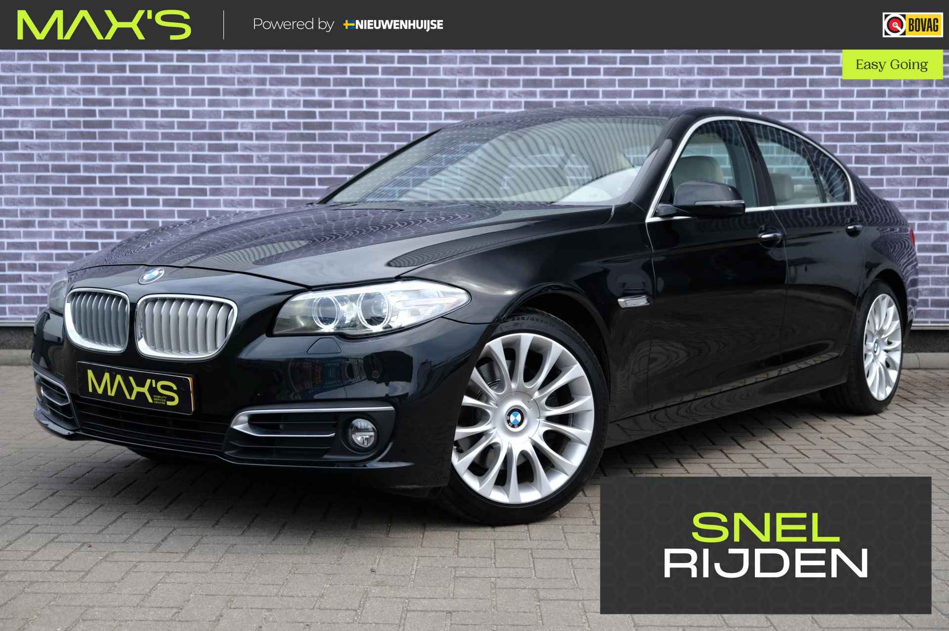 BMW 5-serie 530d High Executive | Sportstuur |  Stoelverwarming | Dealer Onderhouden | Leer | Navigatie | Cruise Control | Parkeersensor Voor en Achter - 1/36