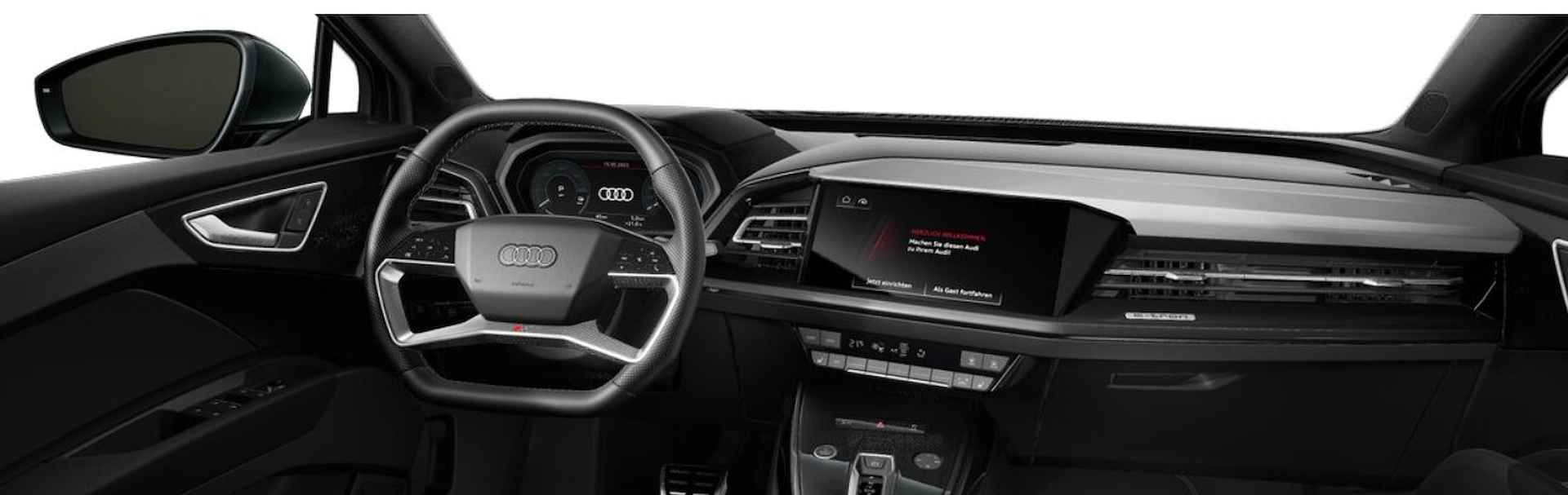Audi Q4 e-tron 45 S Edition 82 kWh | Het voordeel is € 2.964,- | Assistentie plus pakket | Optiek zwart plus | Privacy glass | Panoramadak | Verwacht week 22 - 7/7