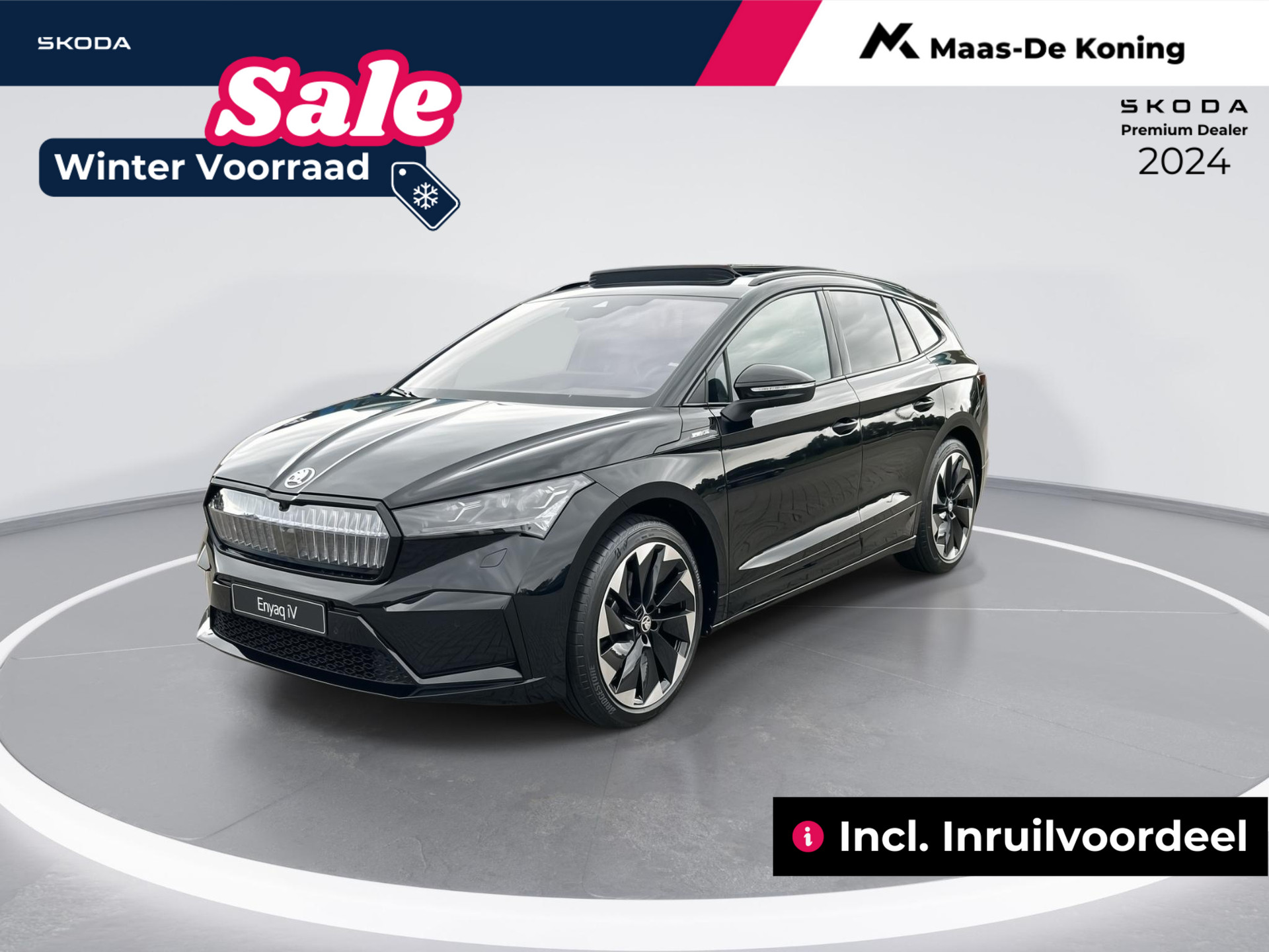 Škoda Enyaq iv Sportline Elektromotor 132 kW / 179 pk SUV Elektri sche aandrijving | Panorama schuif/kanteldak | Business upgrade pakket | 21'' lichtmetalen velgen | Incl. inruilvoordeel