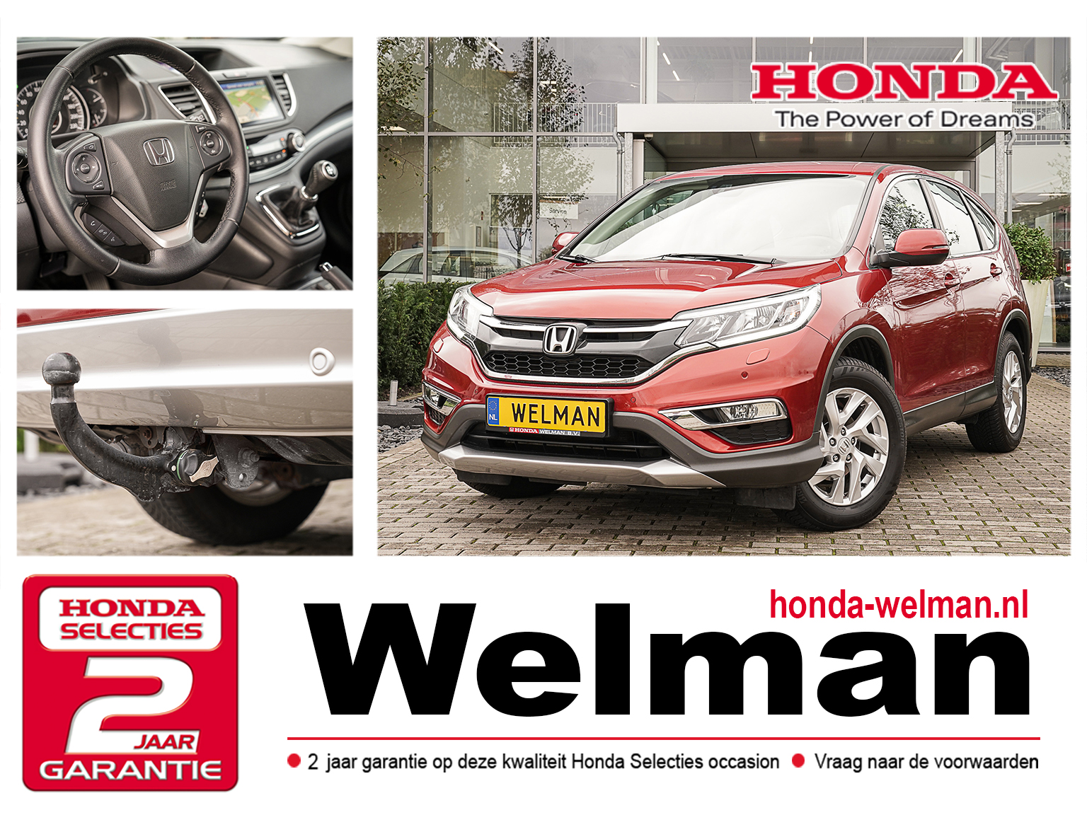 Honda CR-V 2.0i V-TEC ELEGANCE 4WD - NAVIGATIE - TREKHAAK - CAMERA