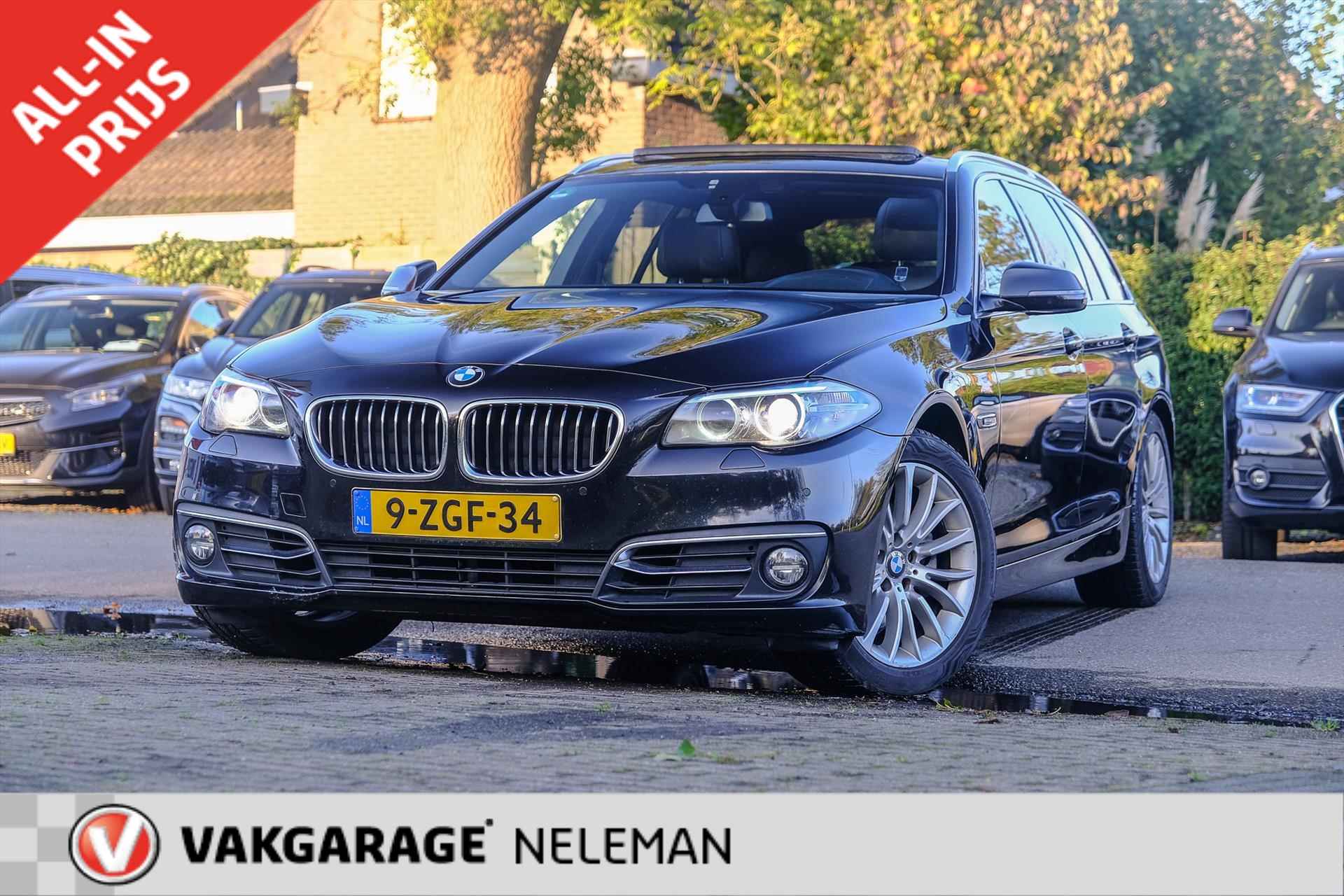 BMW 5-Serie 518d 150pk Automaat Luxury Edition sportstoelen panoramadak leer rijklaar bovag-garantie