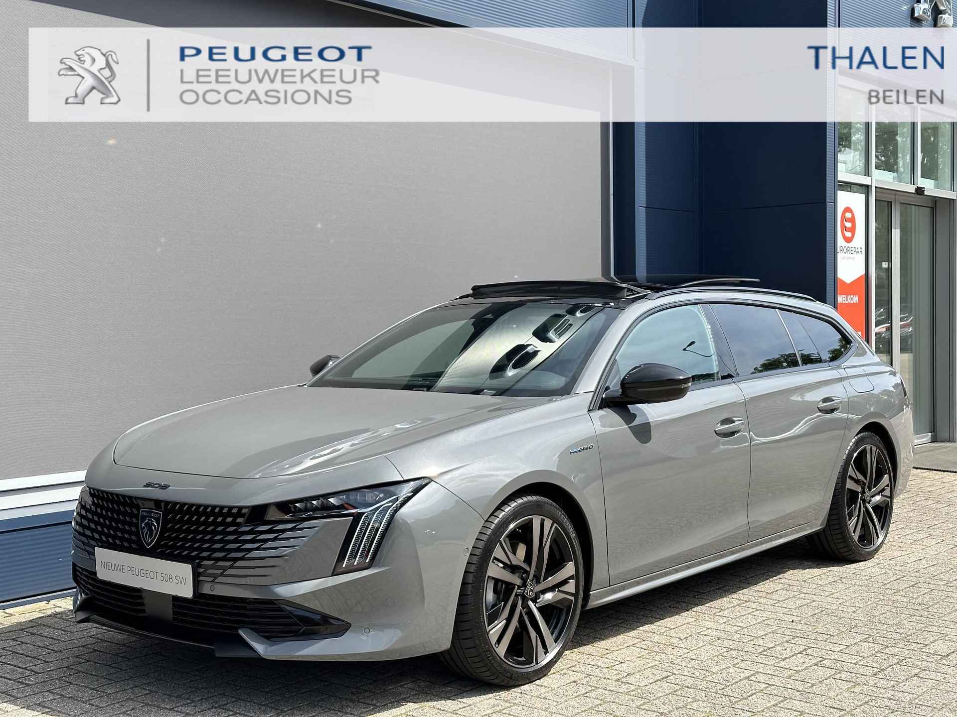 Peugeot 508 SW 1.6 HYbrid 225 GT | Full Option Auto ! | PSE Kleurstelling | Lederen Bekleding | Panorama Schuif-/Kanteldak | Massage en Stoelverwarming | Wegklapbare Trekhaak 1300 KG | Keyless Entry | Focal HiFi | Adaptieve Demping | 19" Lichtmetalen Velgen | 360 Graden Camera | Navigatie | Climate Control | Adaptieve Cruise Control | - 1/73