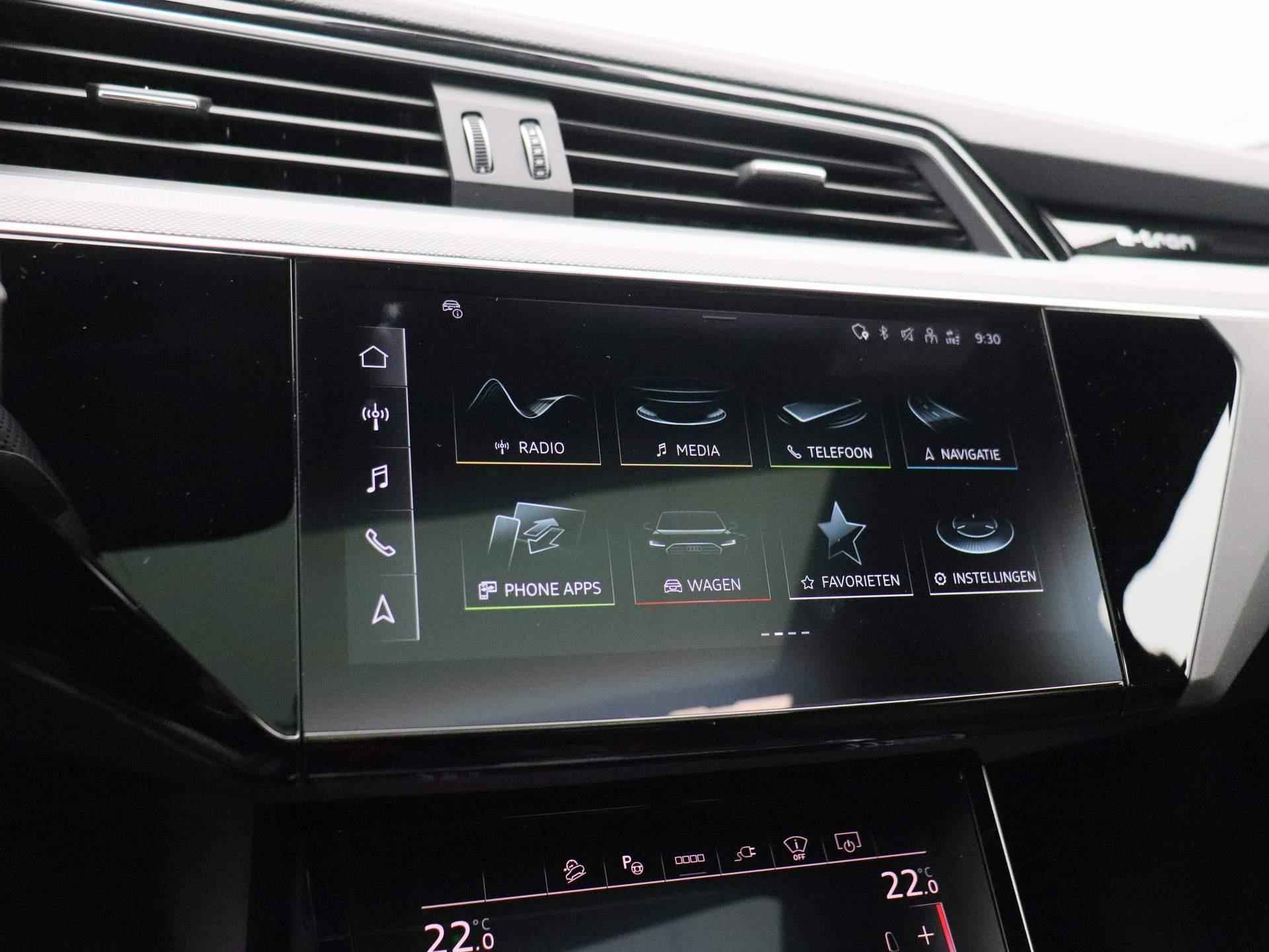 Audi Q8 Sportback e-tron 55 quattro S Edition 115 kWh | Automaat | Navigatie | 360 Camera | Panoramadak | Cruise Control | Head-up Display | Stoelverwarming | Lichtmetalen velgen | Climate Control | Bang & Olufsen 3D | - 33/54